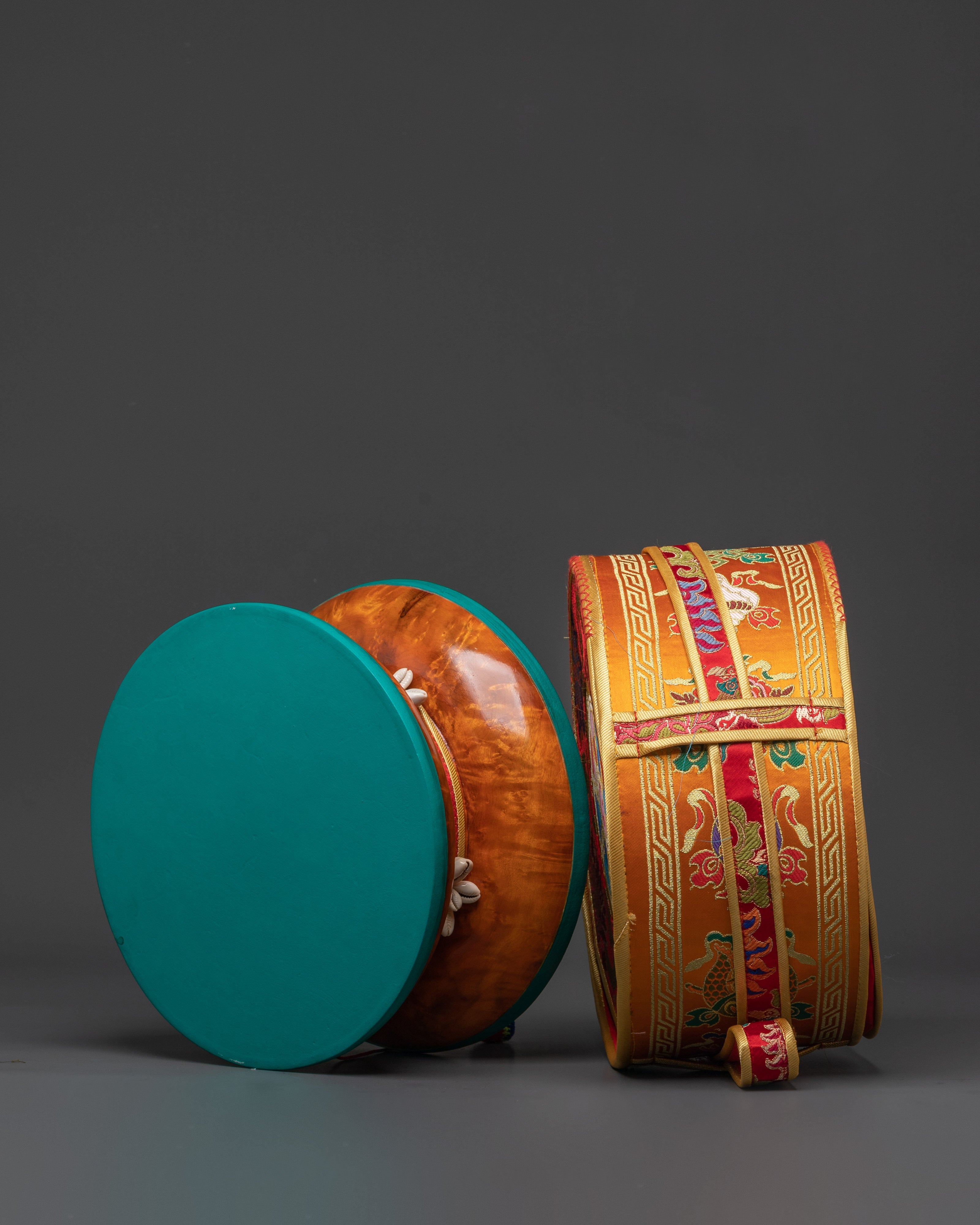 Handmade Traditional Buddhist Damaru for Rituals and Meditation