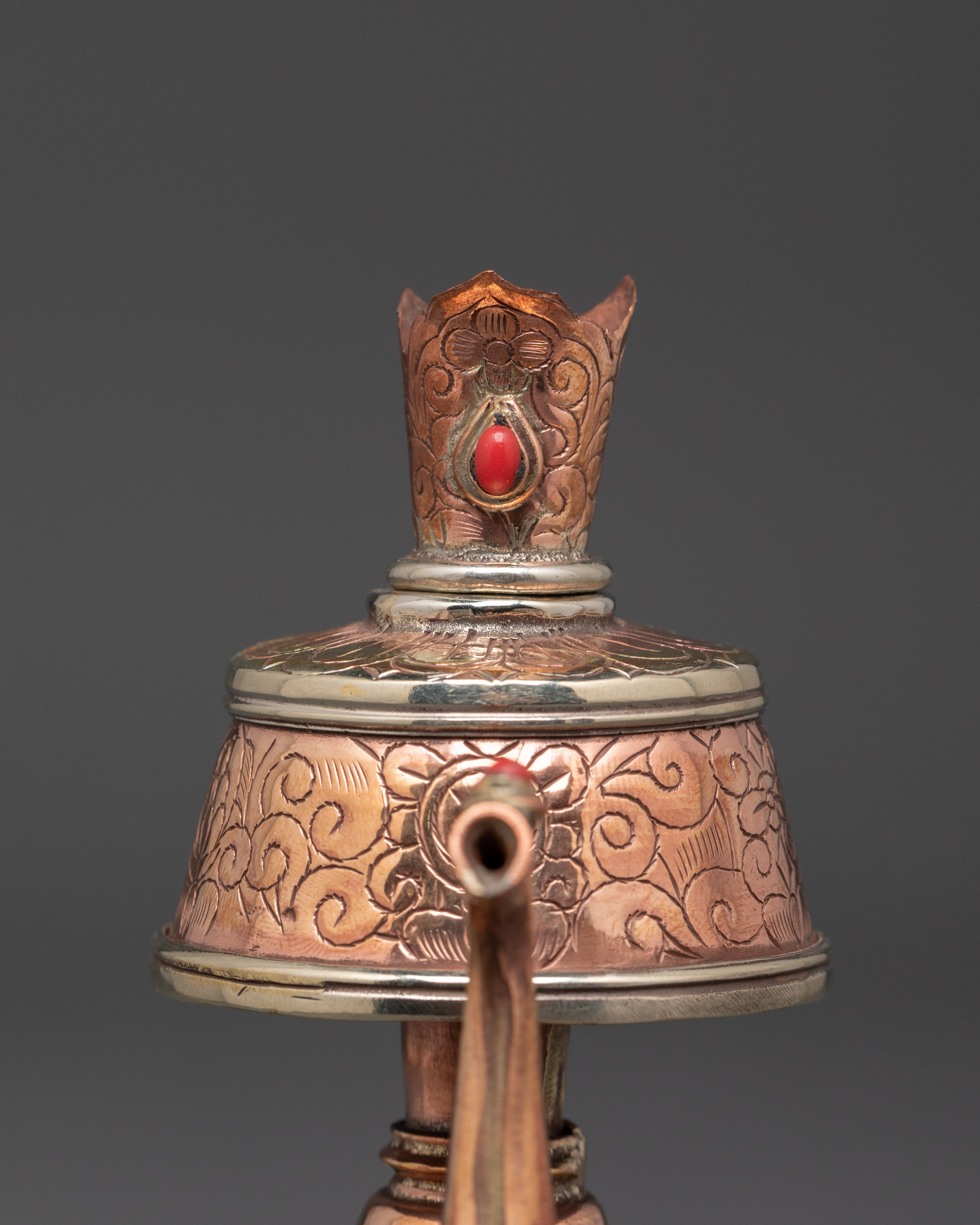 Handcrafted Bumpa Set with Crown Lids | Tibetan Ritual Offering Vessels