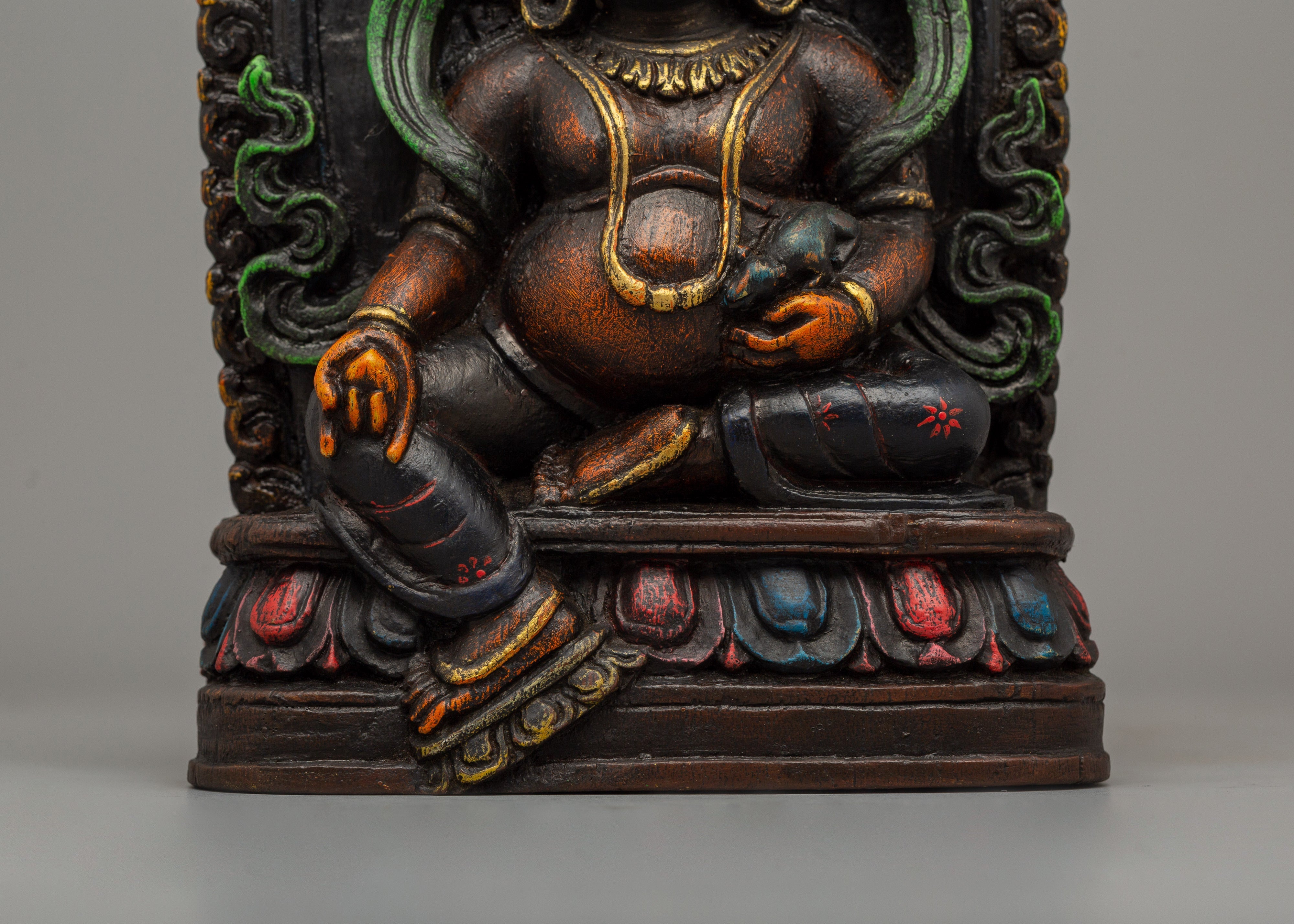 Hand-Painted Dzambhala for Dharma Statue | Buddhist Wealth Deity