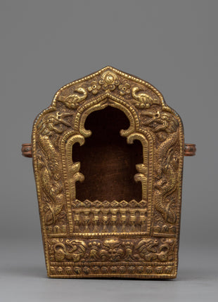 Handcrafted Ghau Box with Sacred Buddhist Symbols
