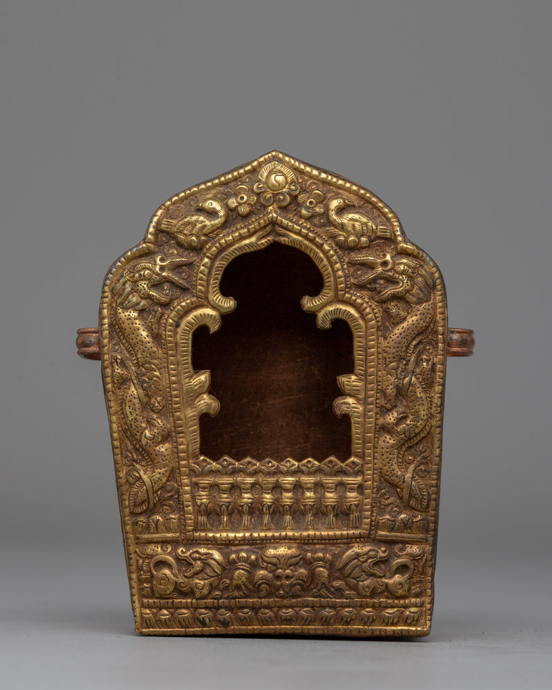 Handcrafted Ghau Box with Sacred Buddhist Symbols