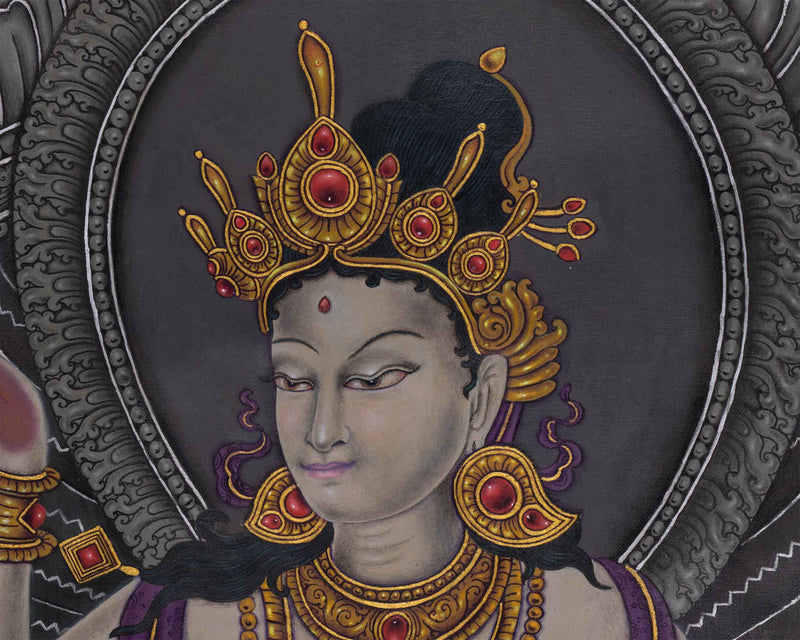 Basundhara, The Wealth Deity Giclee Print |  Bhasundhara Devi Thangka Print