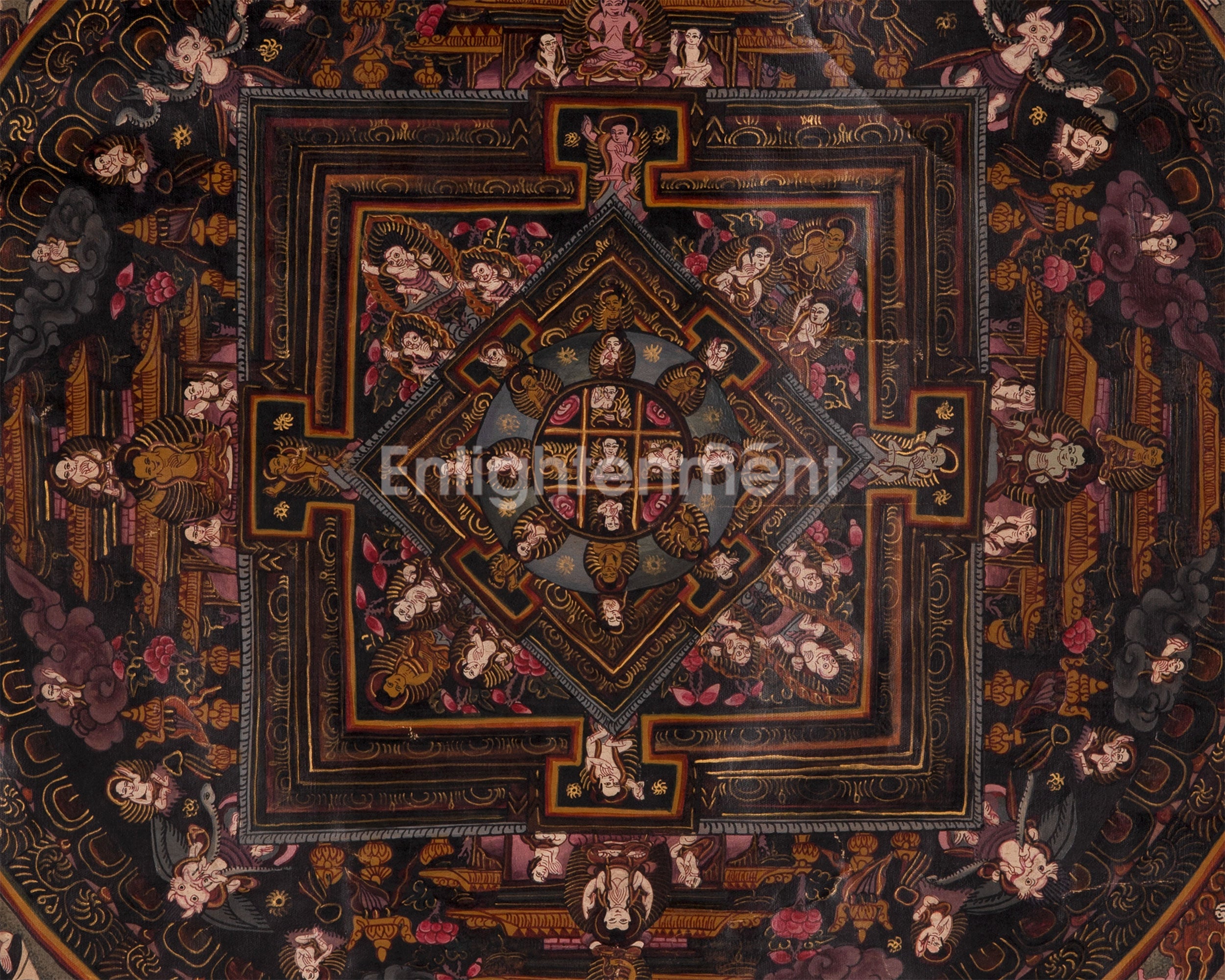 Heruka Mahakala Mandala | Old Tibetan Thangka