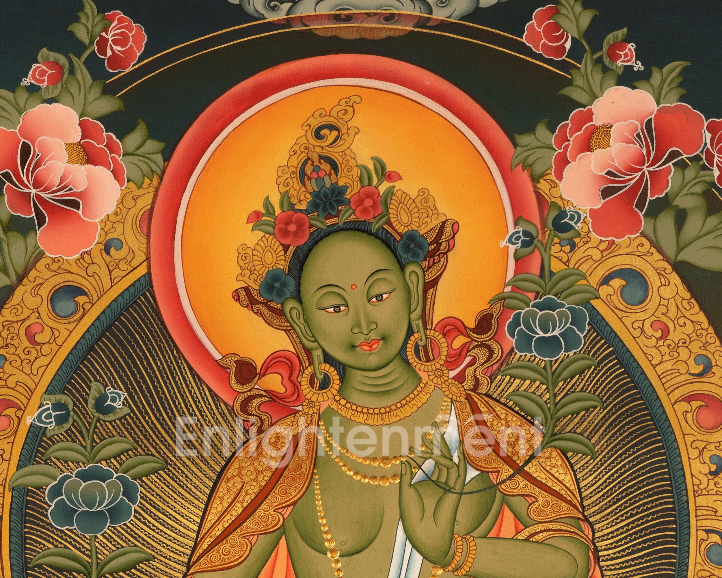 Bodhisattva Green Tara Thangka | Tibetan Goddess of Swift Compassion