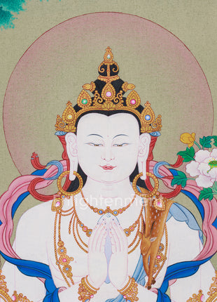 Tibetan Four-Armed Guanyin Bodhisattva Thangka | Compassion and Wisdom
