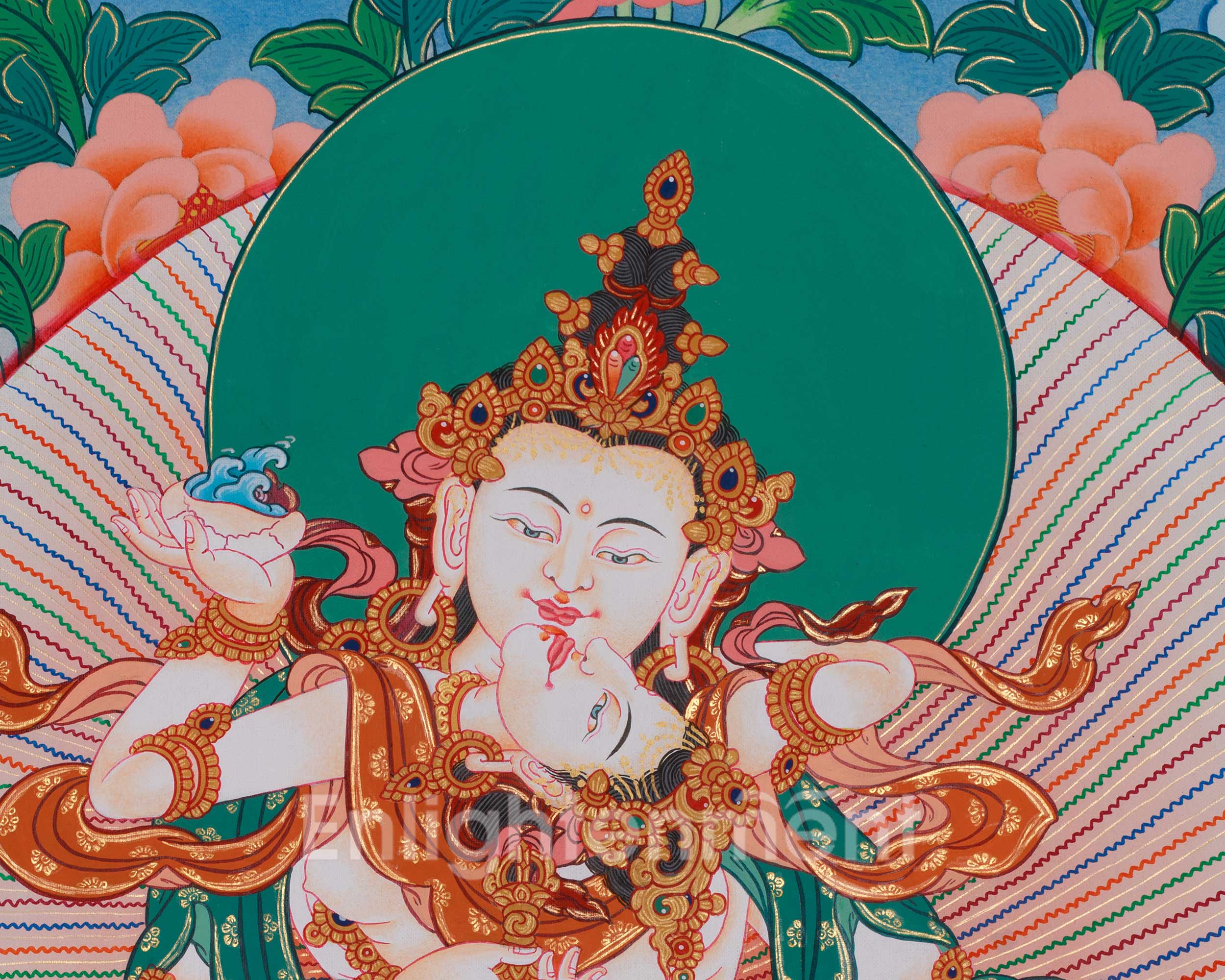 Dorje Sempa with Consort Thangka | Vajrasattva, the Buddha of Purification