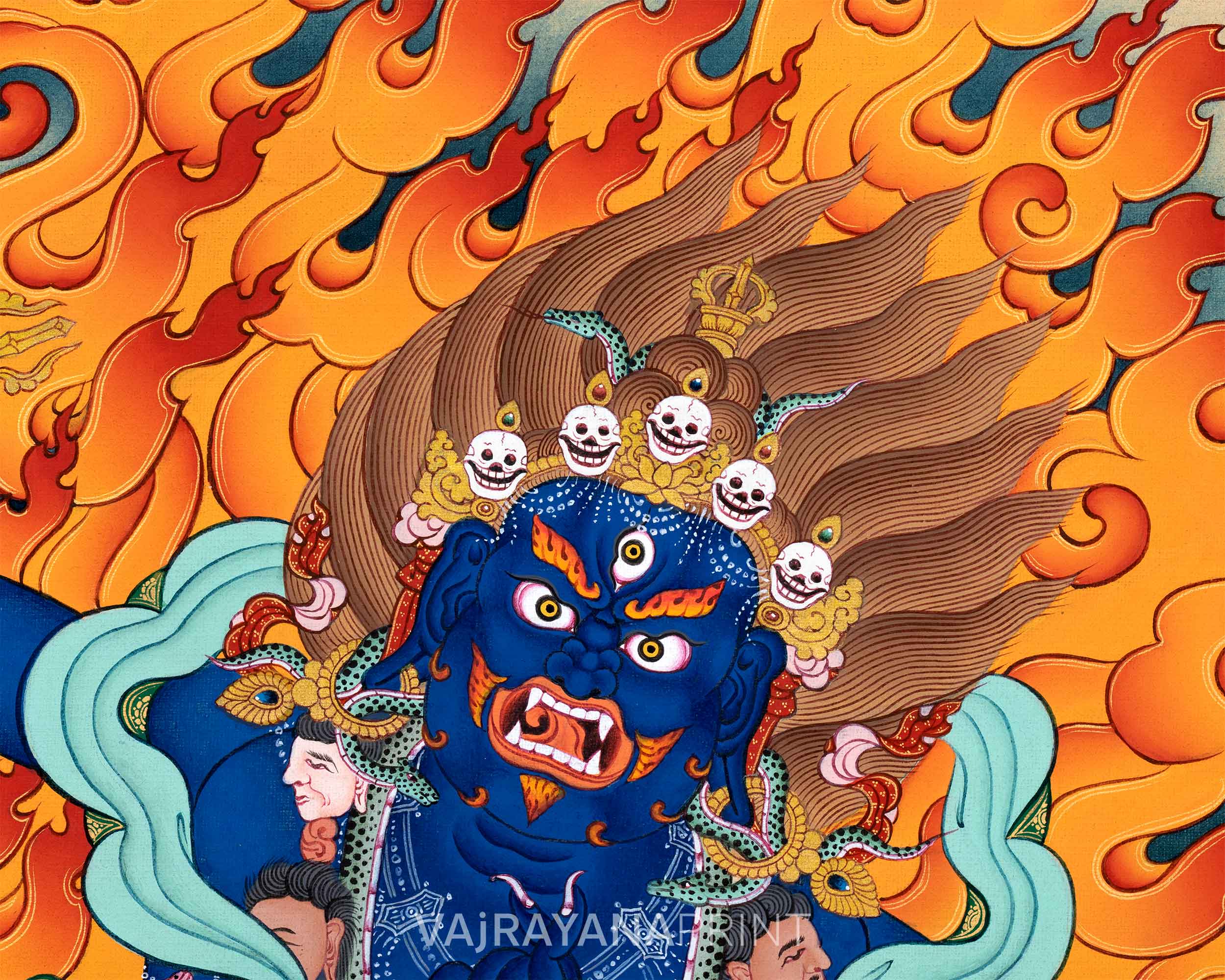 Vajrapani Thangka Print's Fearless Aura | Fearless and Mighty | Thangka Print for Spiritual Strength