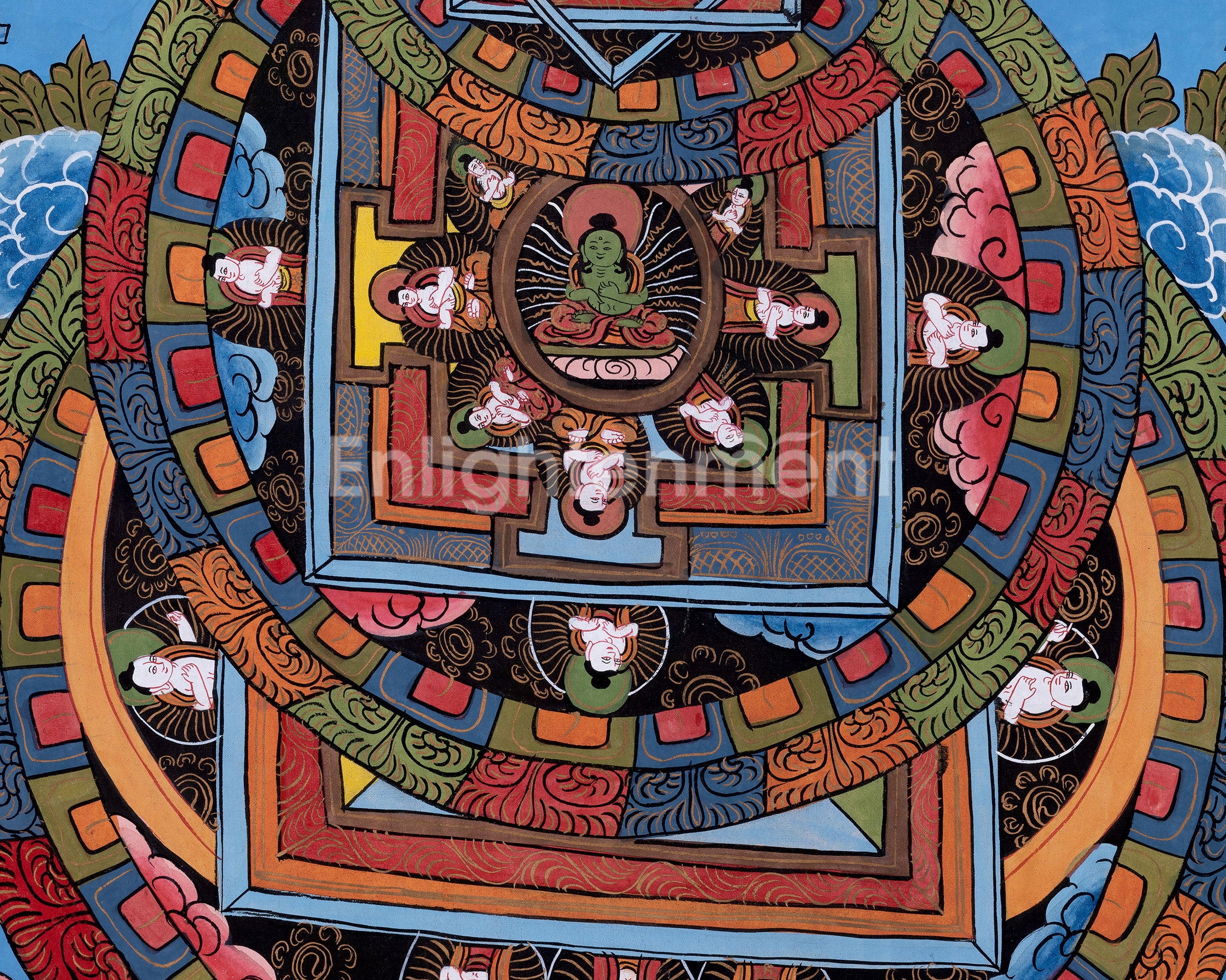 Three Mandala Thangka | Religious Buddhist Painting | Wall Decors