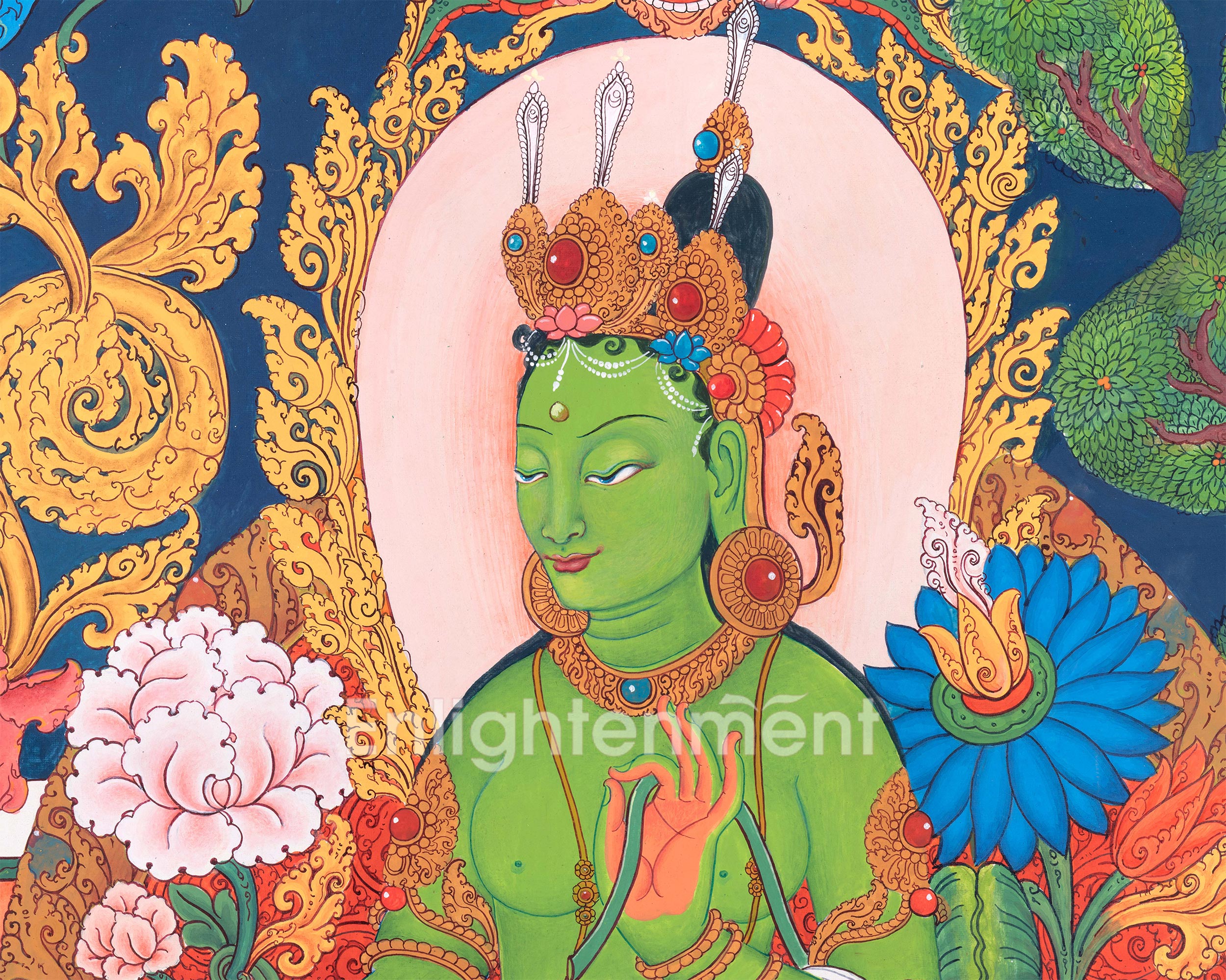 Traditional Arya Tara Thangka Painting | Mother Tara Goddess of Compassion