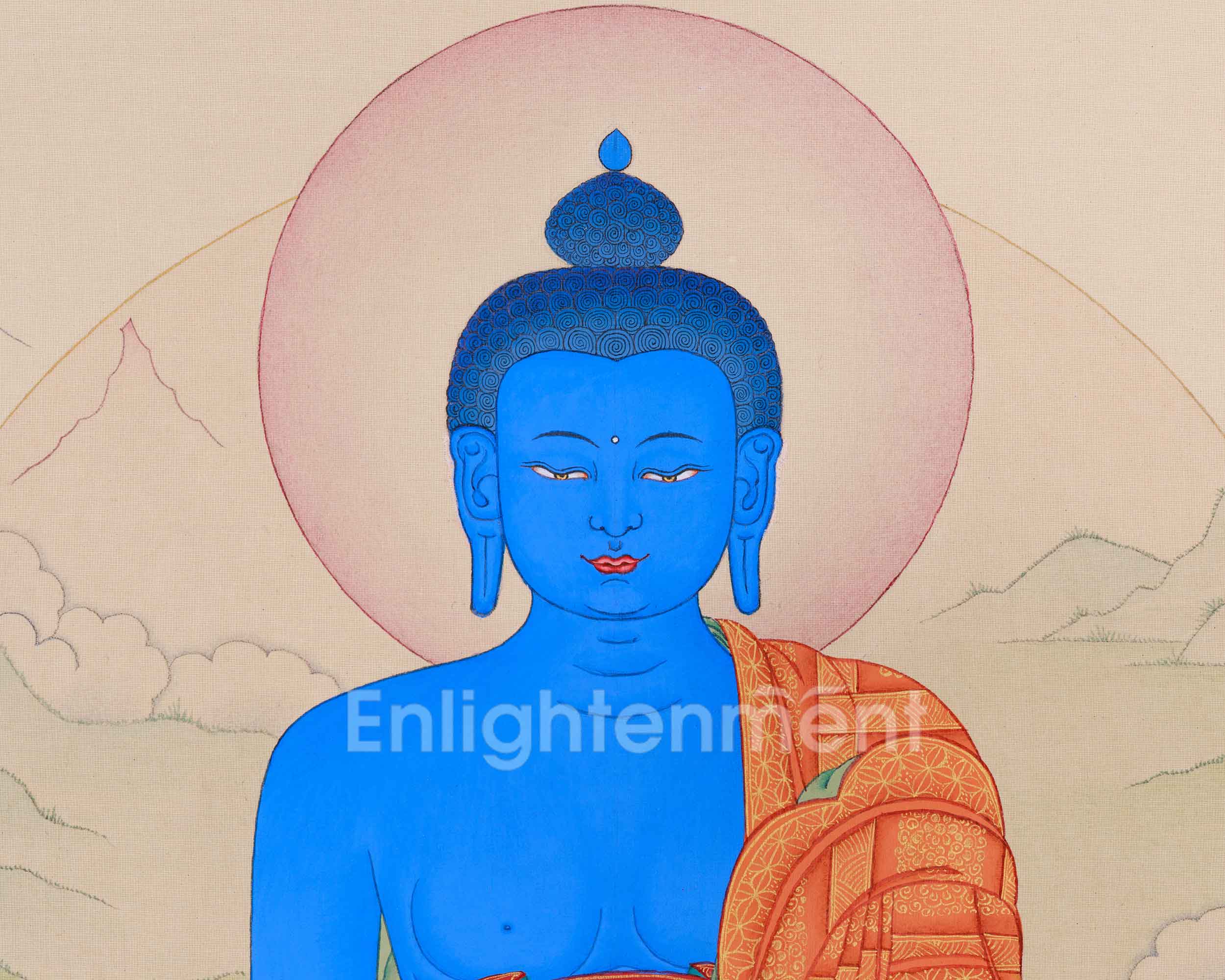 Himalayan Medicine Buddha Thangka | Bhaisajyaguru Artwork
