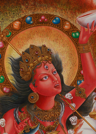 Thangka of Vajrayogini | Wrathful Wisdom Dakini | Sacred Tantric Deity
