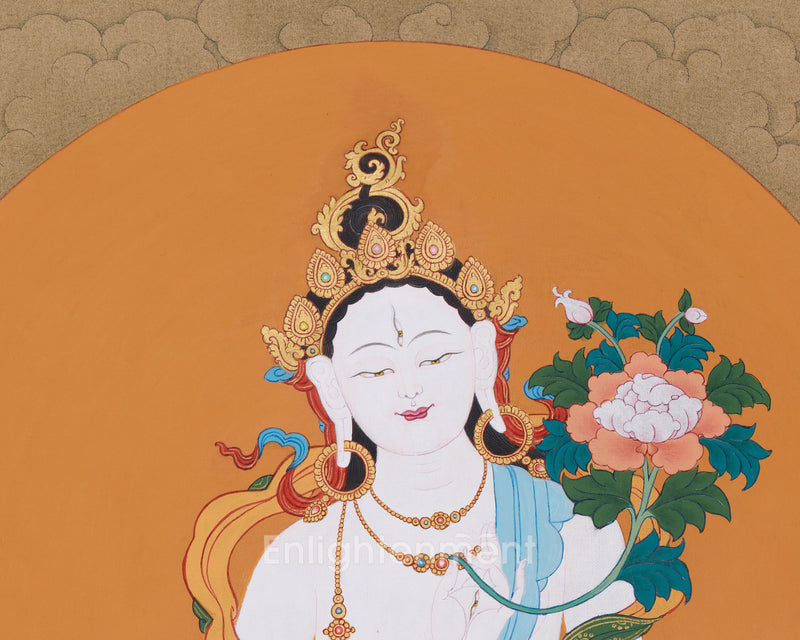 White Tara Bodhisattva | The Goddess of Compassion and Healing | Traditional Artwork