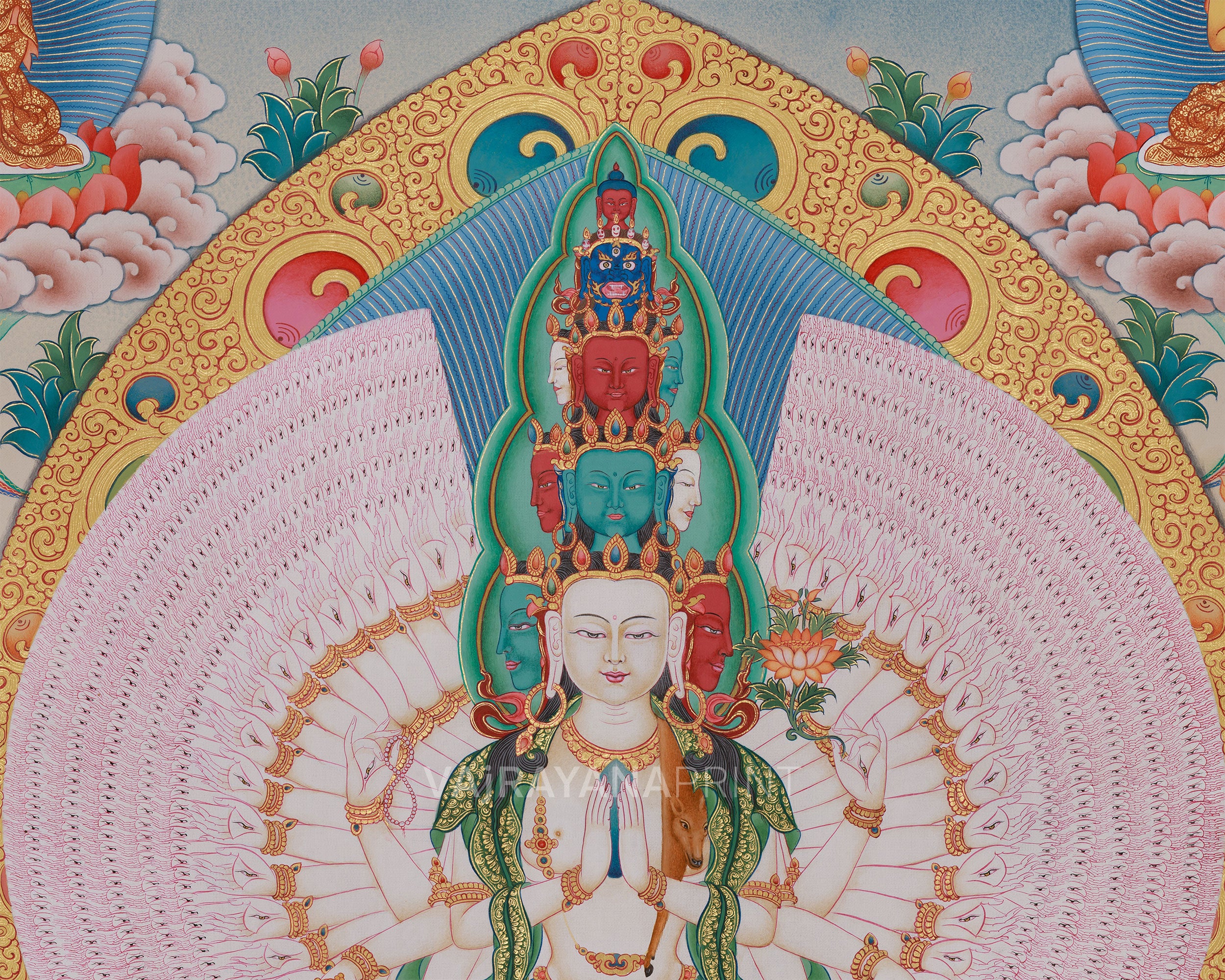 1000-Armed Chenrezig Bodhisattva Canvas Art | Giclee Print of Compassionate Avalokiteshvara