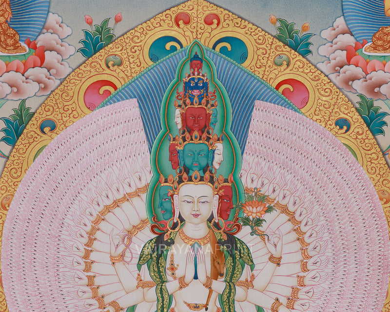 1000-Armed Chenrezig Bodhisattva Canvas Art | Giclee Print of Compassionate Avalokiteshvara