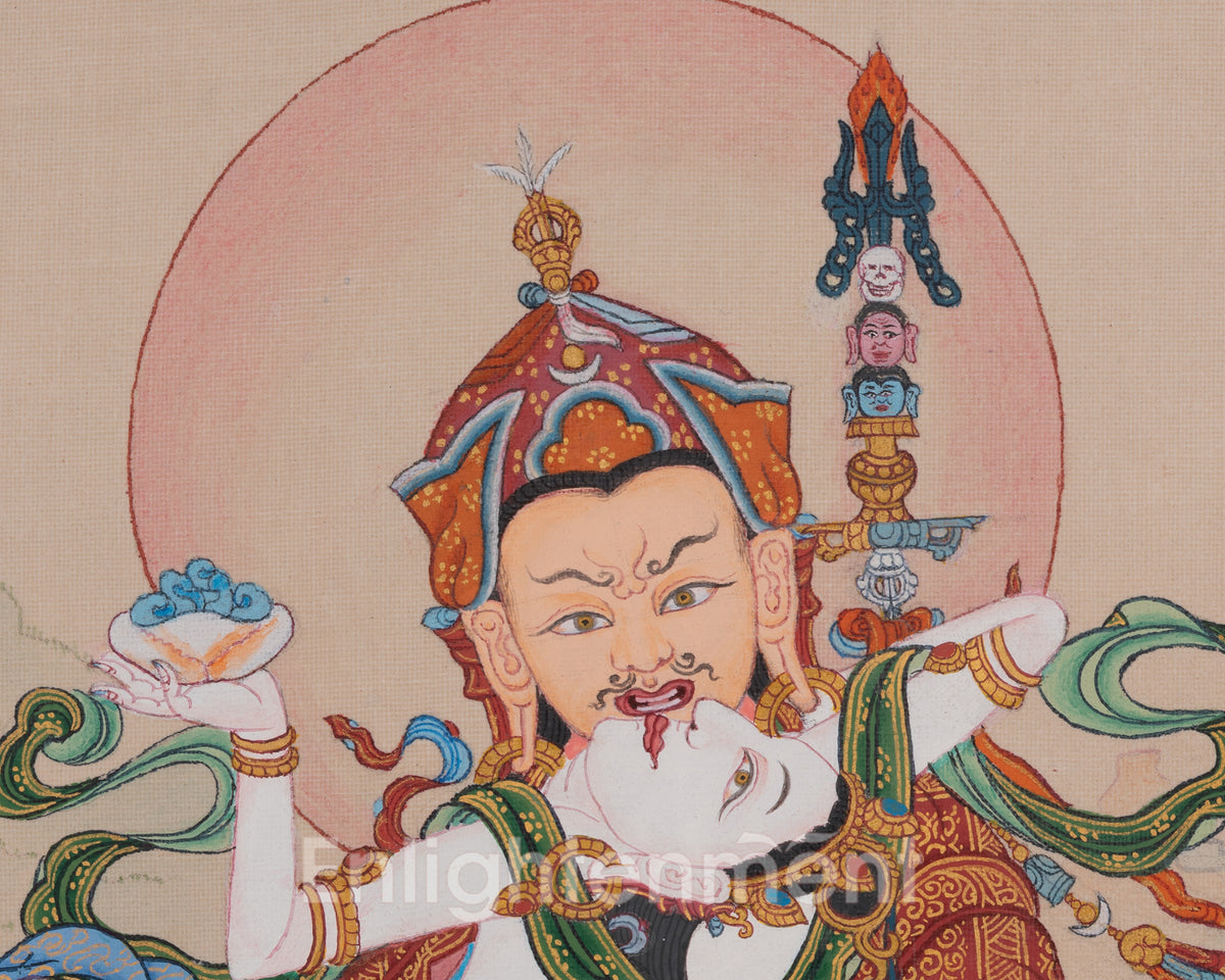 Traditional Art Of Guru Rinpoche With Consort | Representation of Spiritual Transformation and Wisdom