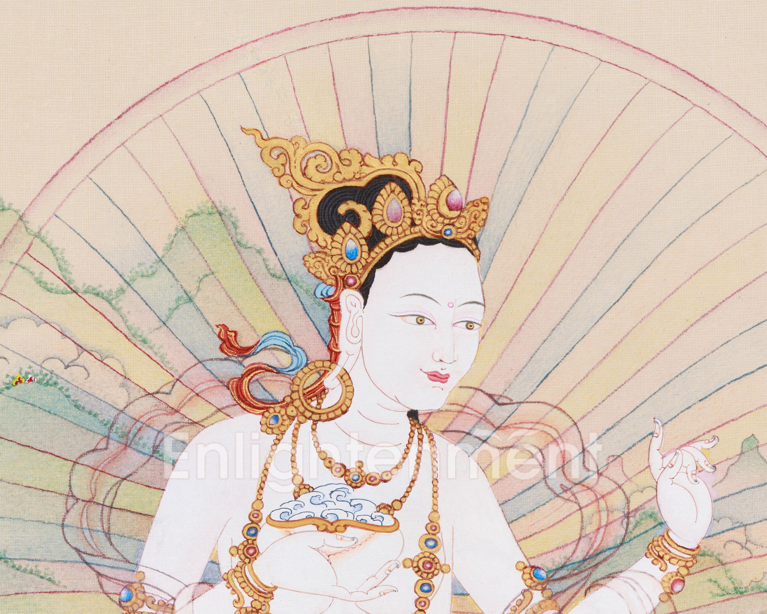 Hand-Painted Sukha Siddhi Painting | The Dakini of Blissful Wisdom and Spiritual Transformation