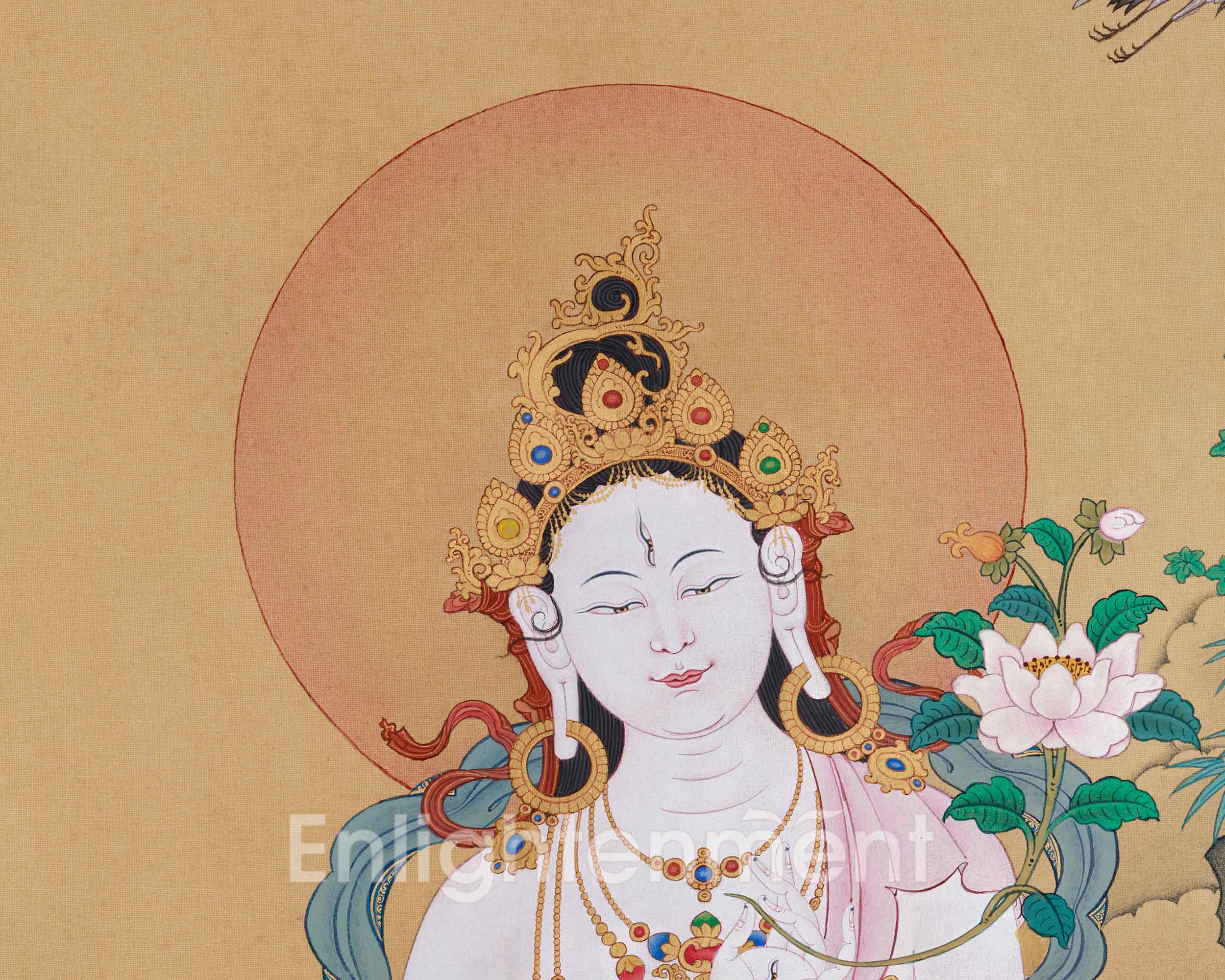 The Peaceful White Tara Painting | Bringing Compassion and Healing Energy