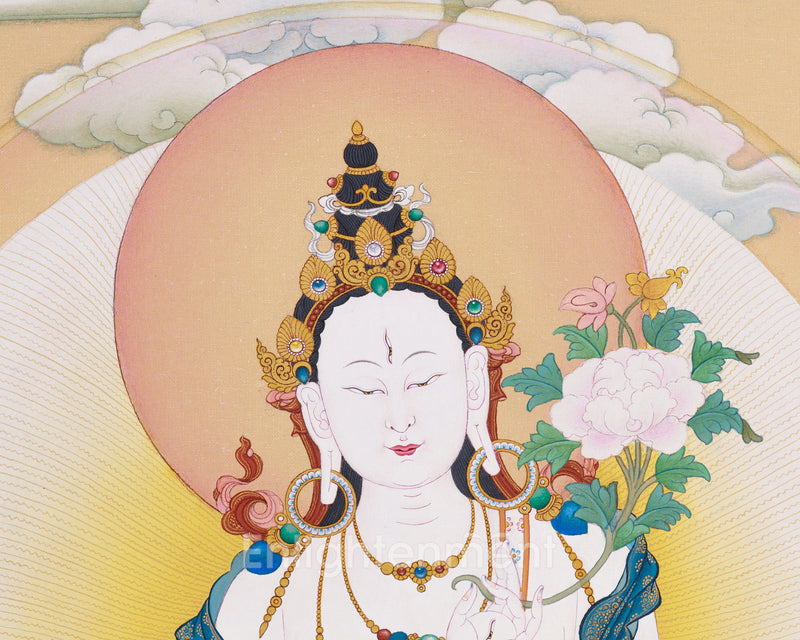 Radiant White Tara Thangka | Masterwork from Enlightenment Studio