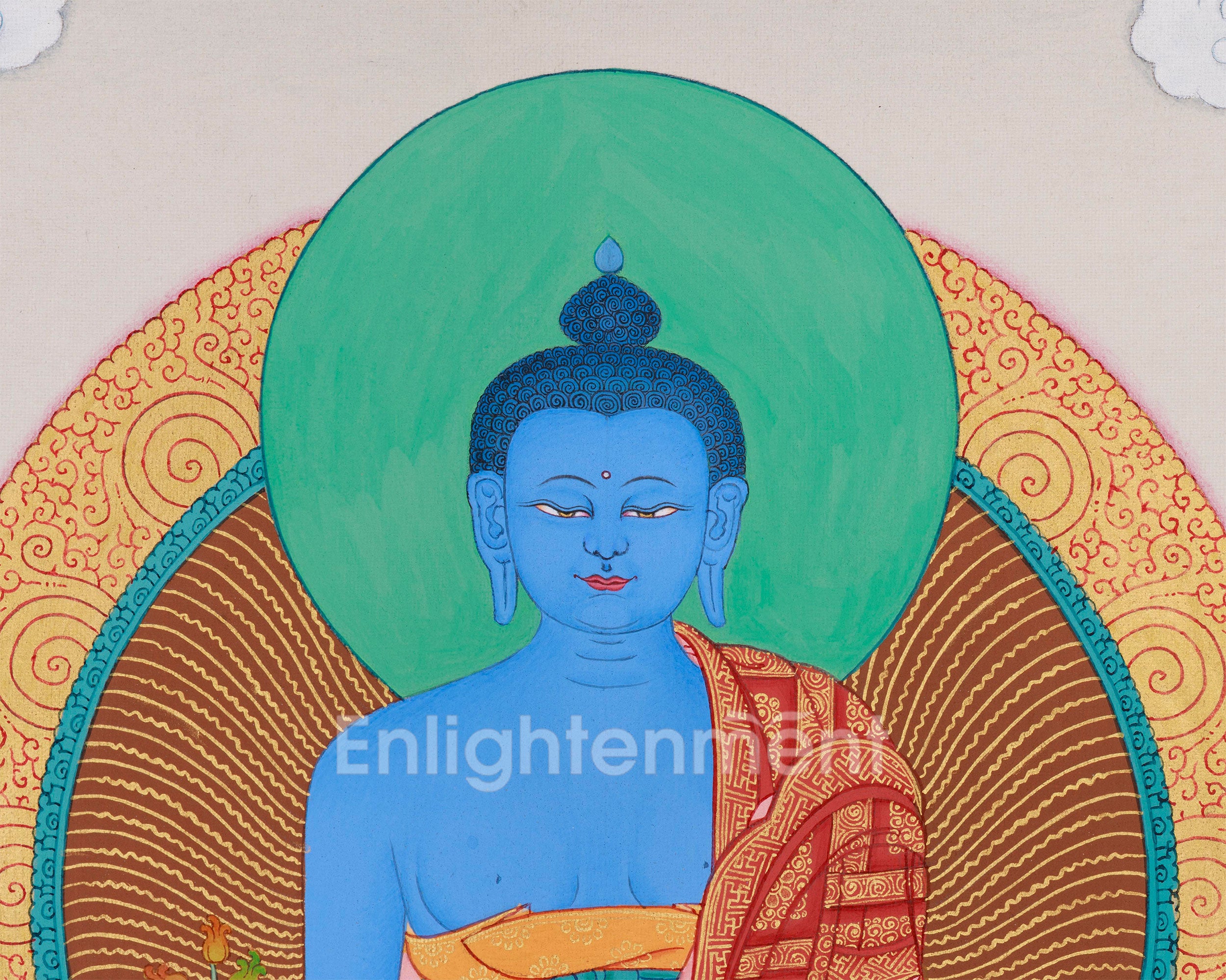 Tibetan Eight Medicine Buddha | A Sacred Thangka of Healing and Protection