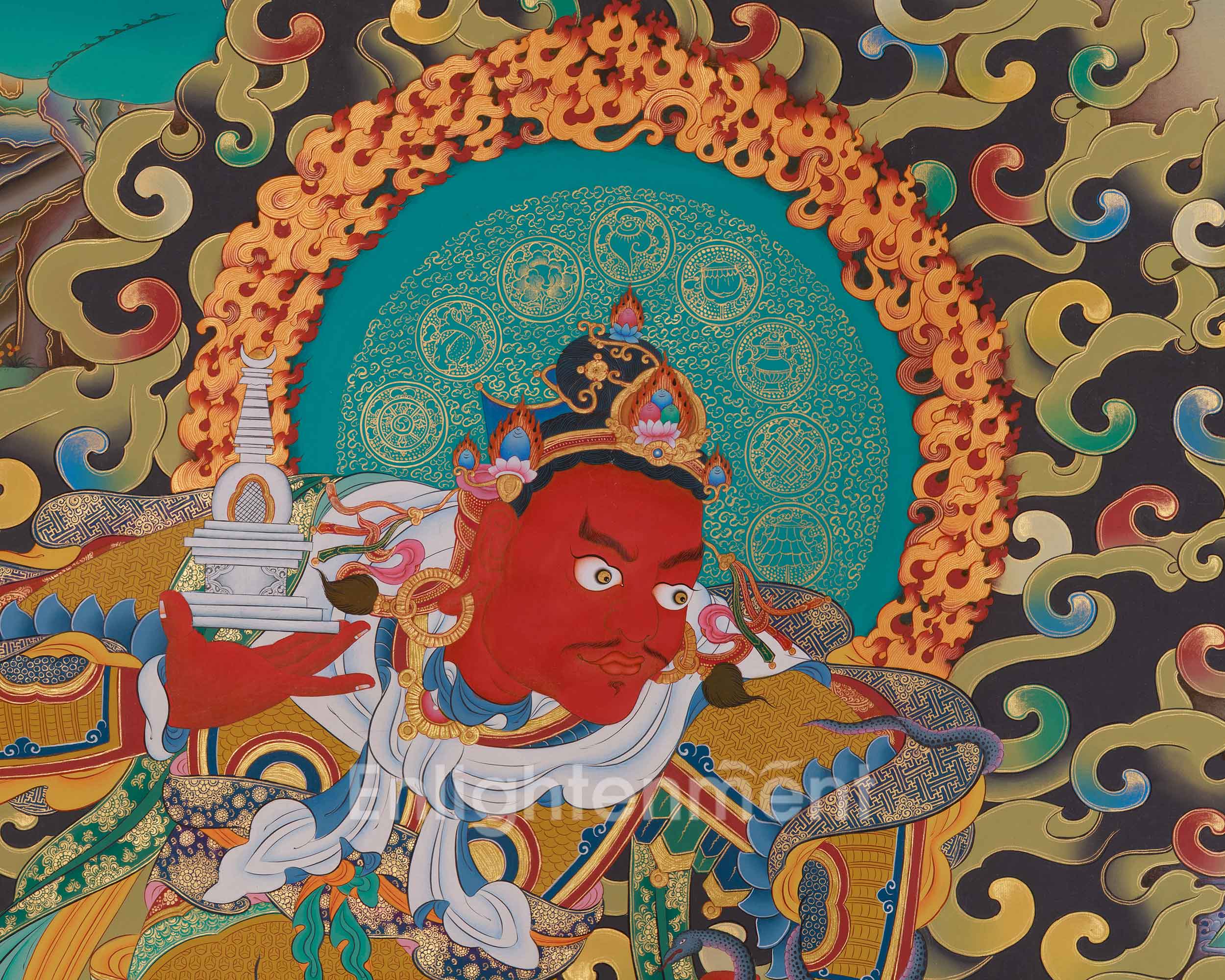 Traditional Thangka of Virupaksa | Protector of the Western Direction