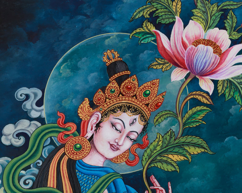 Compassionate Dolma Karpo, White Tara Thanhgk | Tibetan Buddhist Goddess of Compassion & Healing