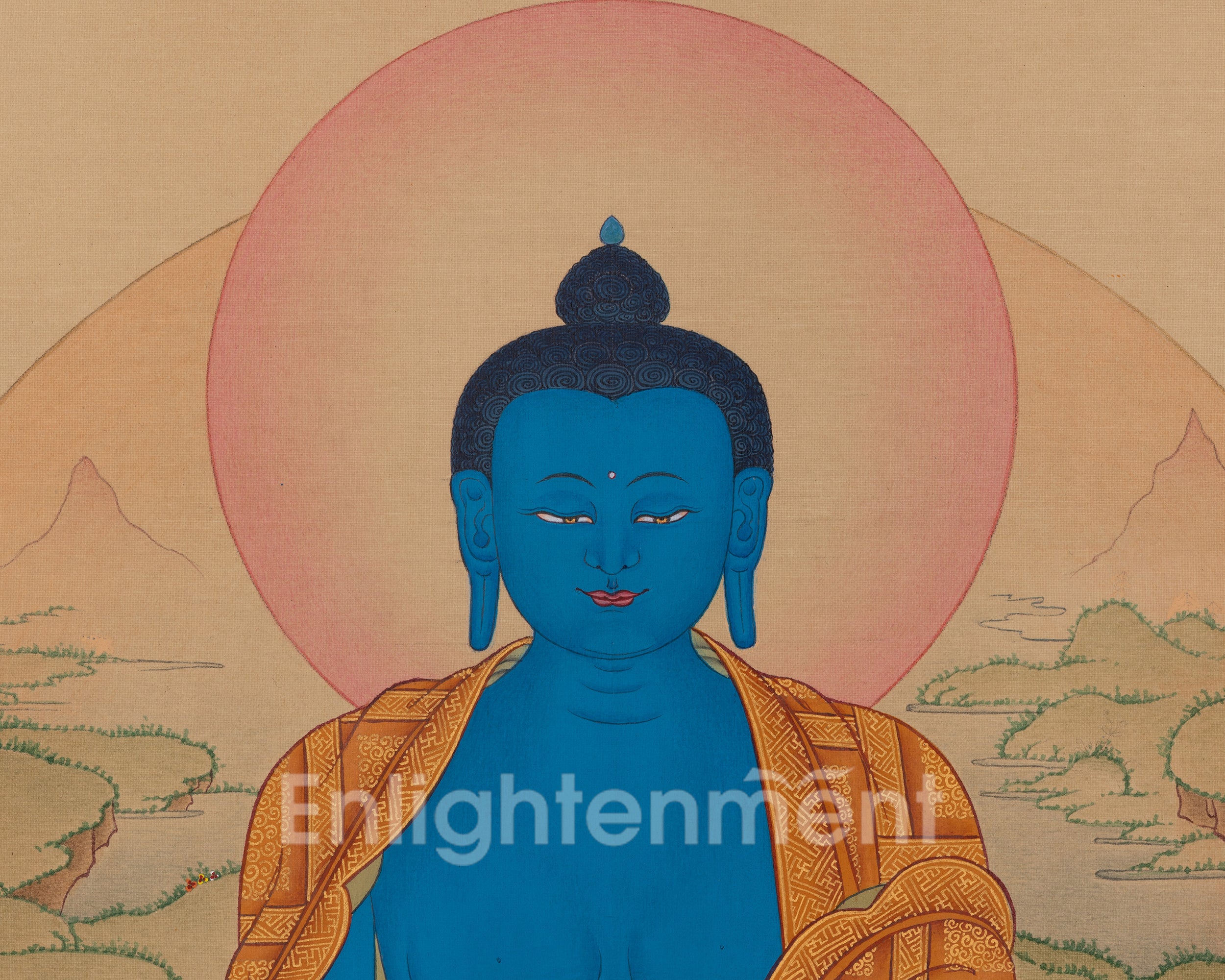 Medicine Buddha Meditation Art | Bhaisajyaguru Thangka | Healing Deity