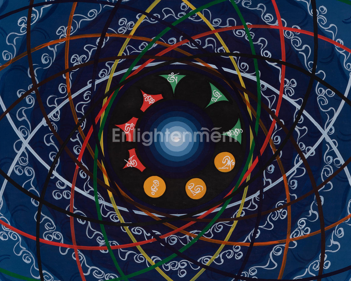 Cosmic Mantra Mandala | A Sacred Representation of Universal Balance and Harmony