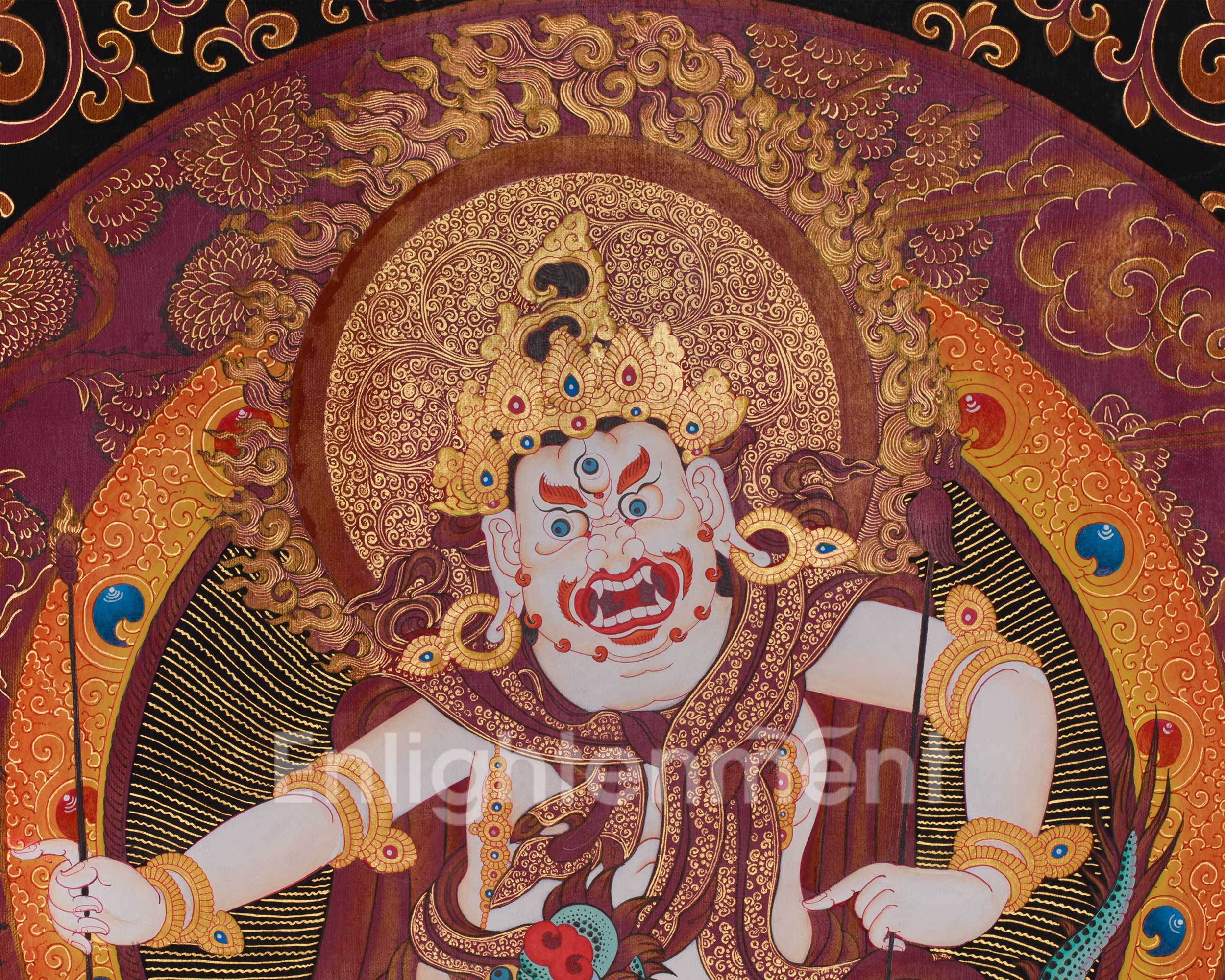 White Dzambhala Thangka | The Guardian of Wealth and Fortune