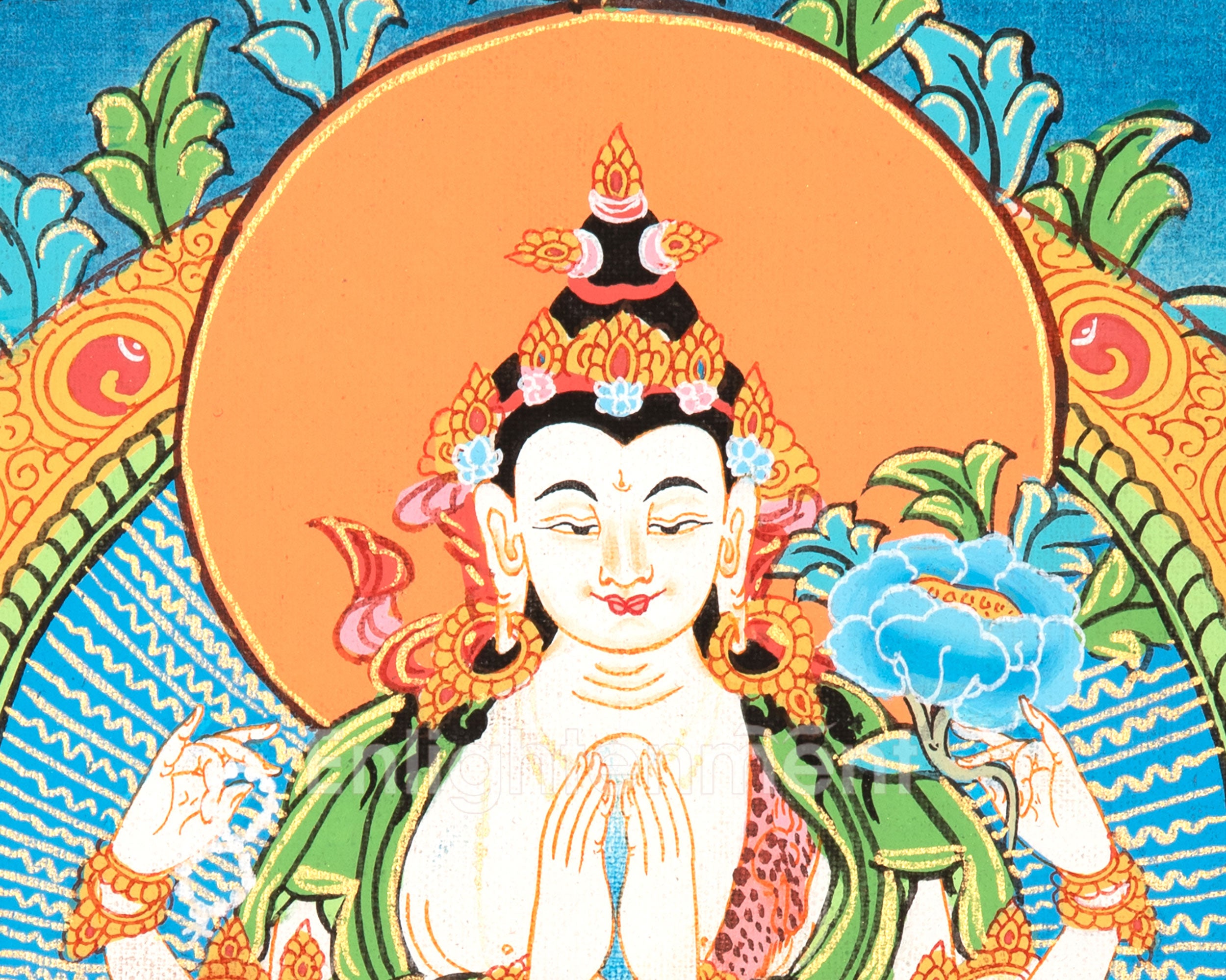 Chenrezig Thangka | Sacred Thangka Painting for Meditation and Good Luck
