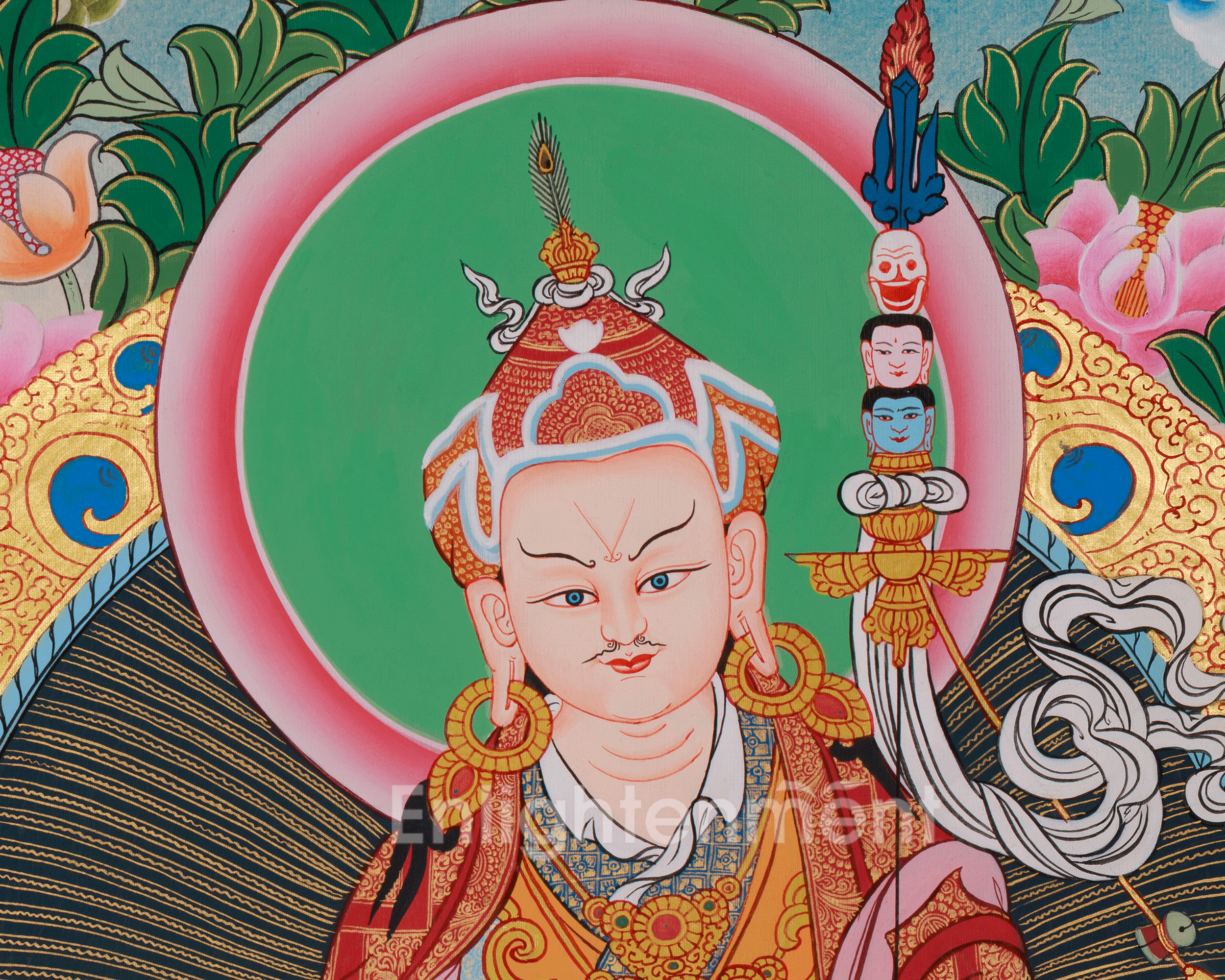 Precious Guru Rinpoche Thangka | Tibetan Buddhist Altar | Lotus Born Master