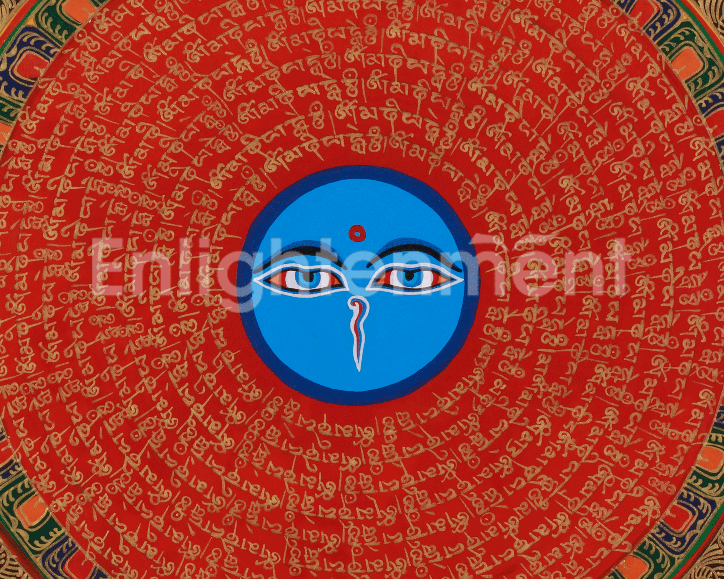 Buddhist Thangka of Mantra Mandala | Sacred Wall Hanging Art