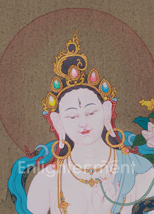 White Tara, Healing Goddess | Tibetan Artwork of Longevity and Protection