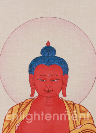 Radiant Infinite Light Buddha | Compact Red Buddha Amitabha Thangka