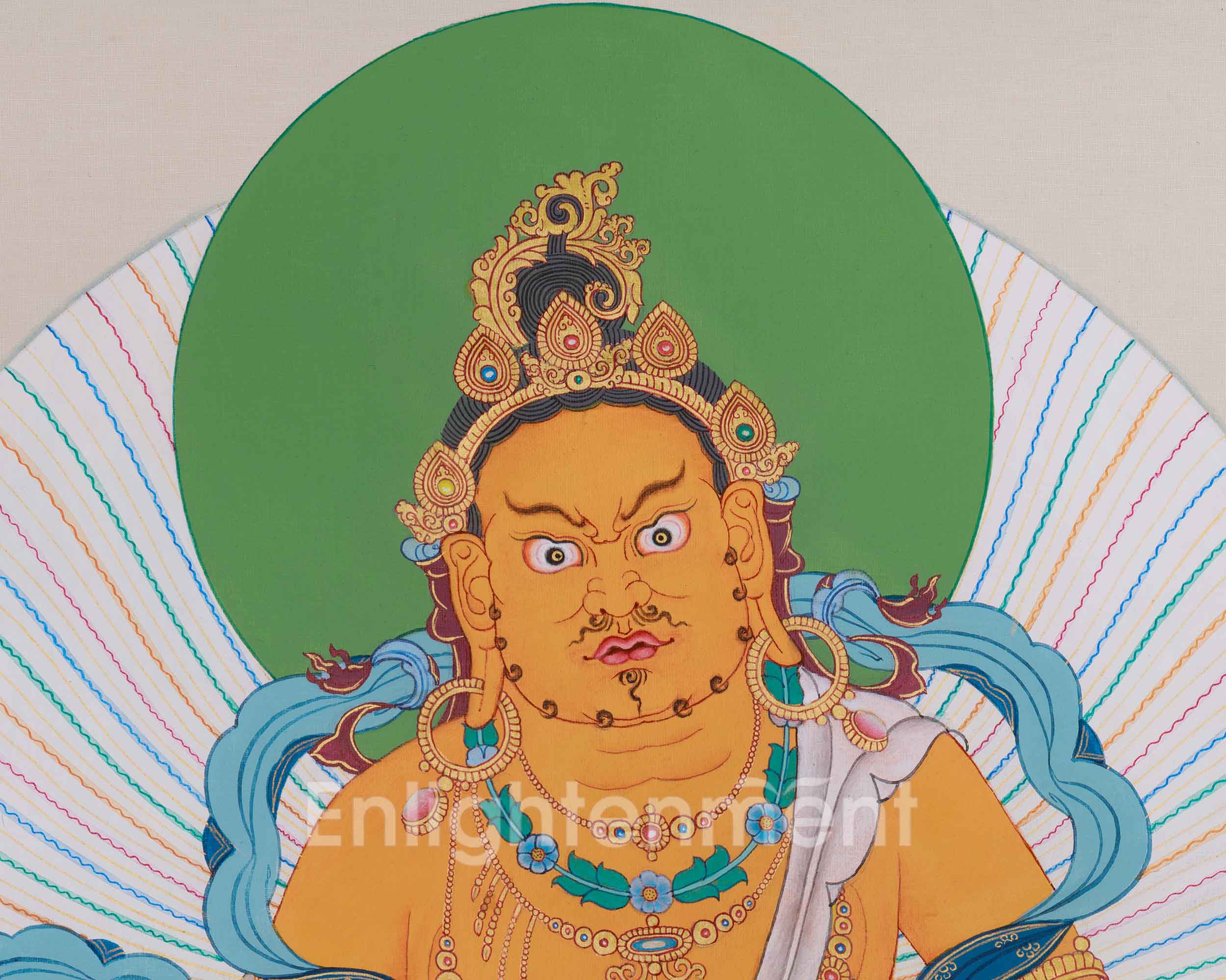 Prosperity Deity Dzambhala Thangka | The Embodiment of Wealth