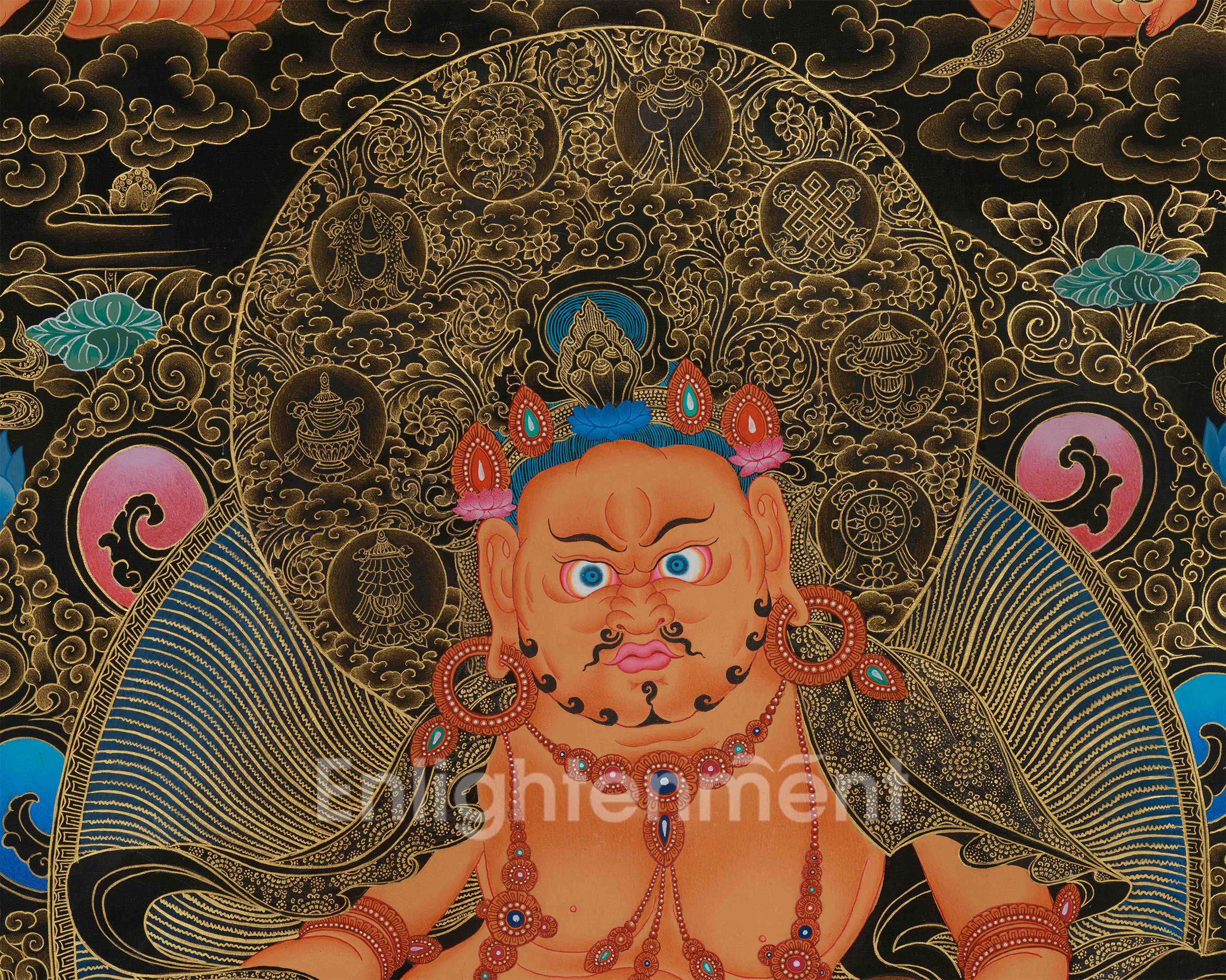 Dzambhala, The Wealth Deity Thangka | Tibetan Art for Prosperity