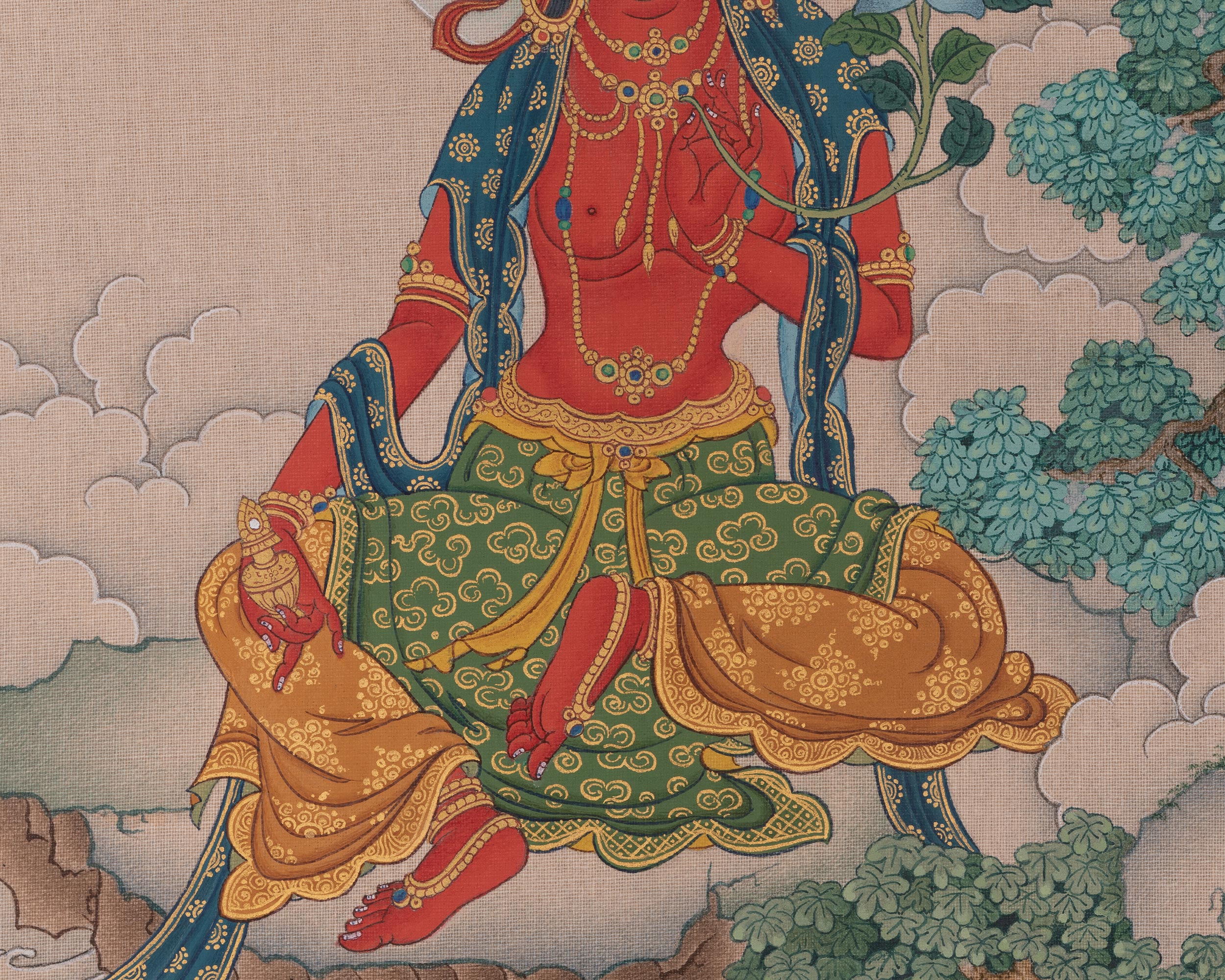 Red Tara Buddhist Art | Embodies The Power of Magnetization, and Transformation