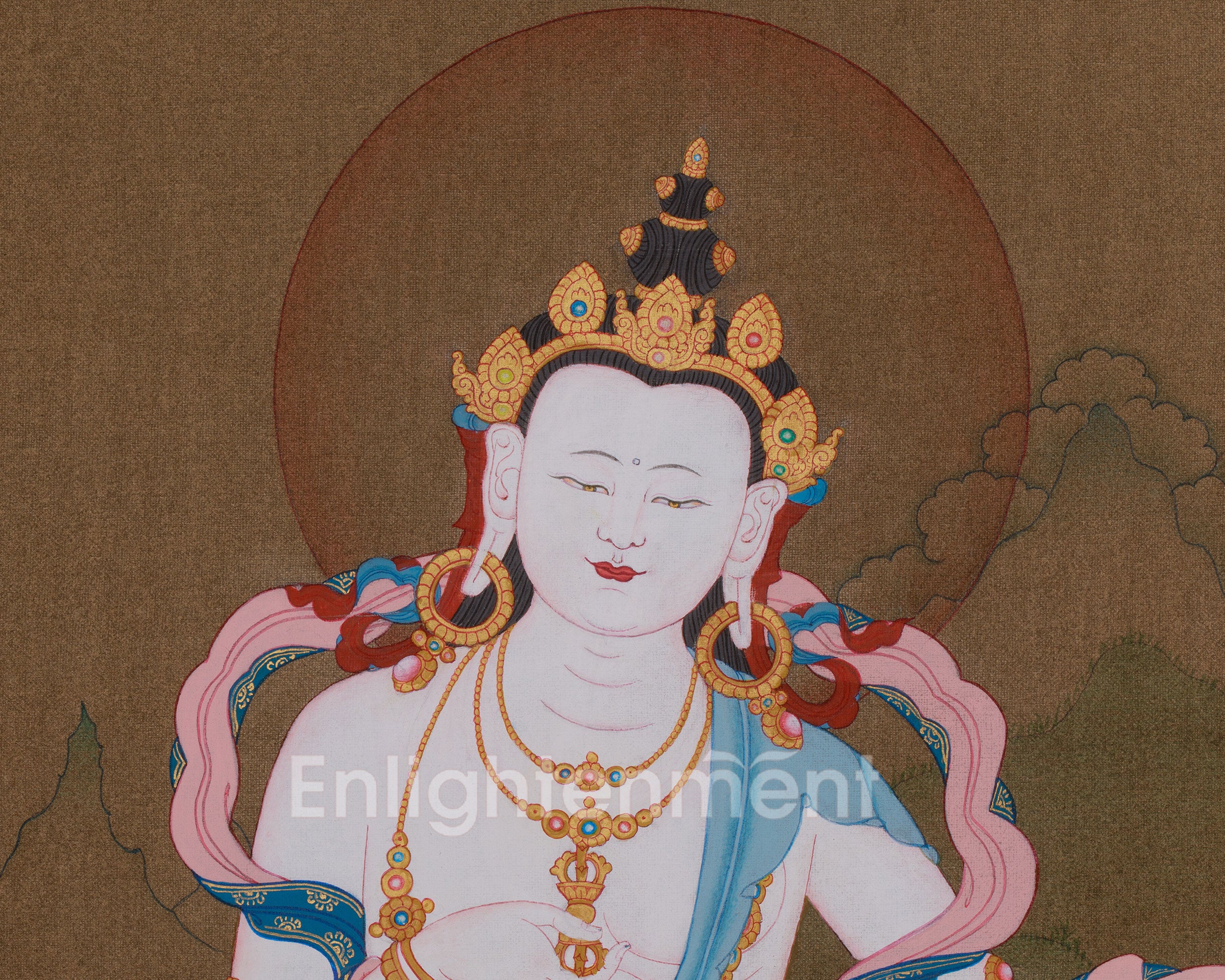 Hand Painted Vajrasattva Thangka | Symbolizing Purity, Wisdom, and Spiritual Renewal