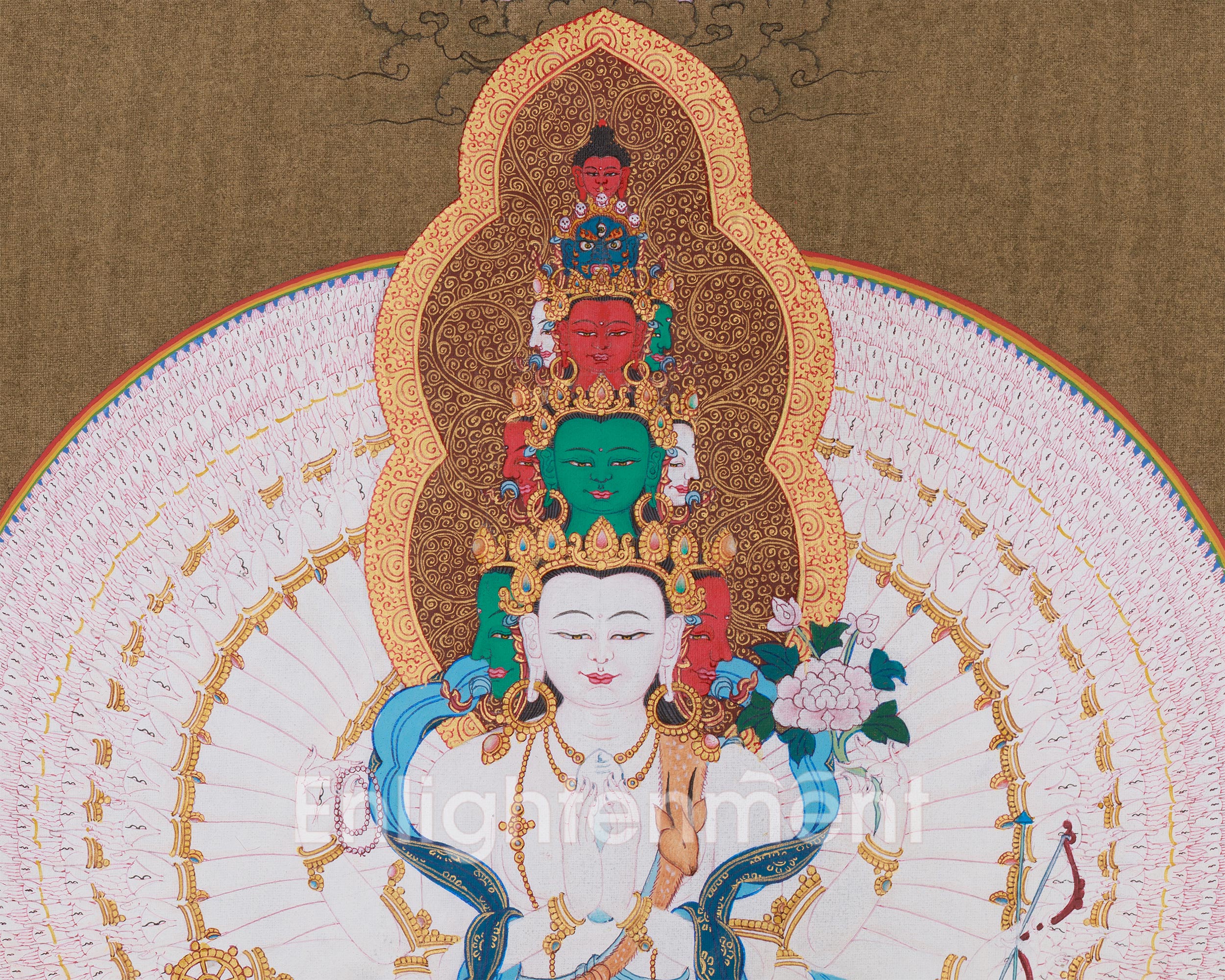 Avalokiteshvara Compassion in Tibetan Buddhism | Thousand Armed Chenrezig Thangka