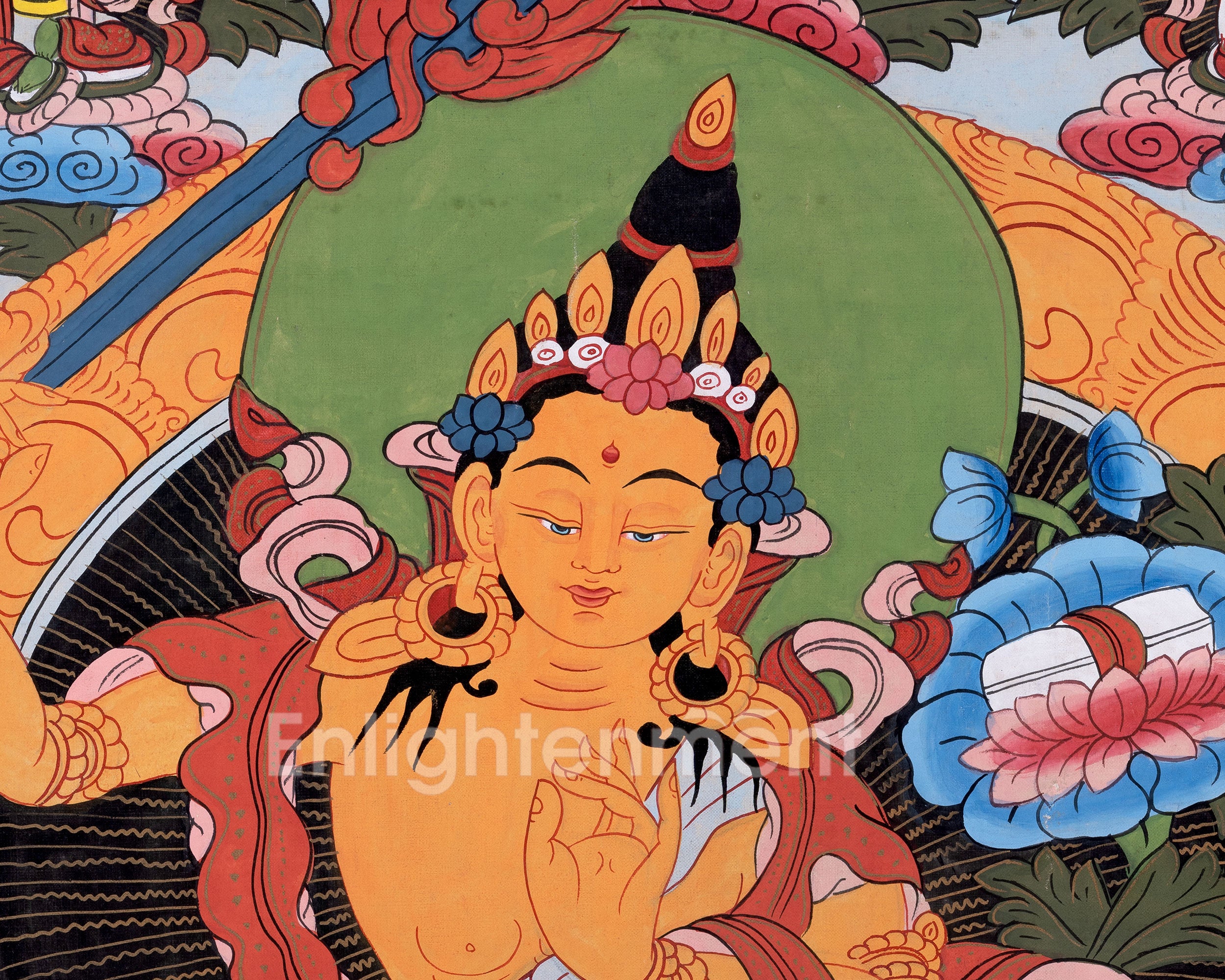 Vintage Manjushree Thangka | Traditional Tibetan Artwork | Wall Decors