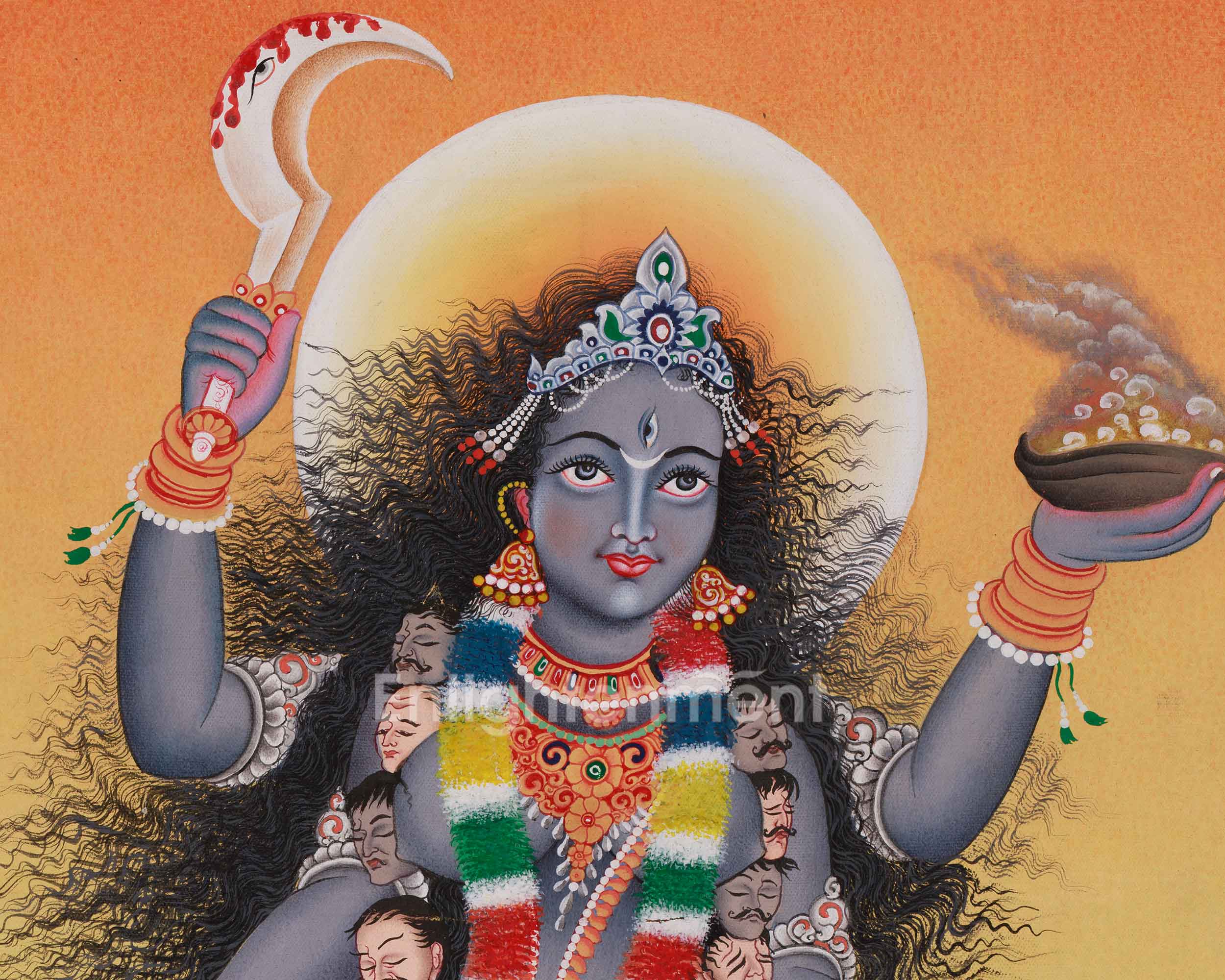Mahakali Thangka | The Fierce Goddess of Transformation and Protection