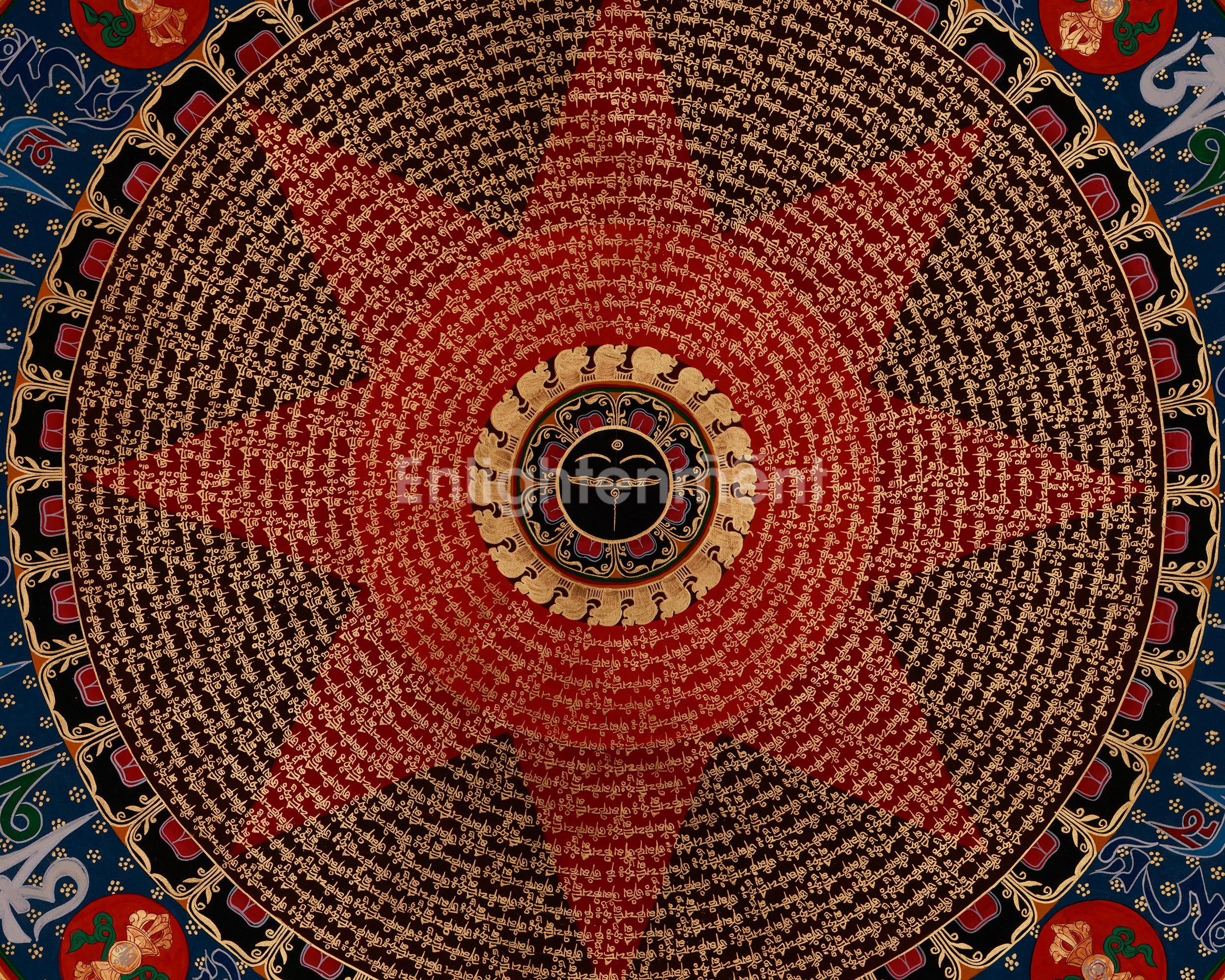 Hand-Painted Mantra Mandala Art | A Sacred Expression of Cosmic Energy