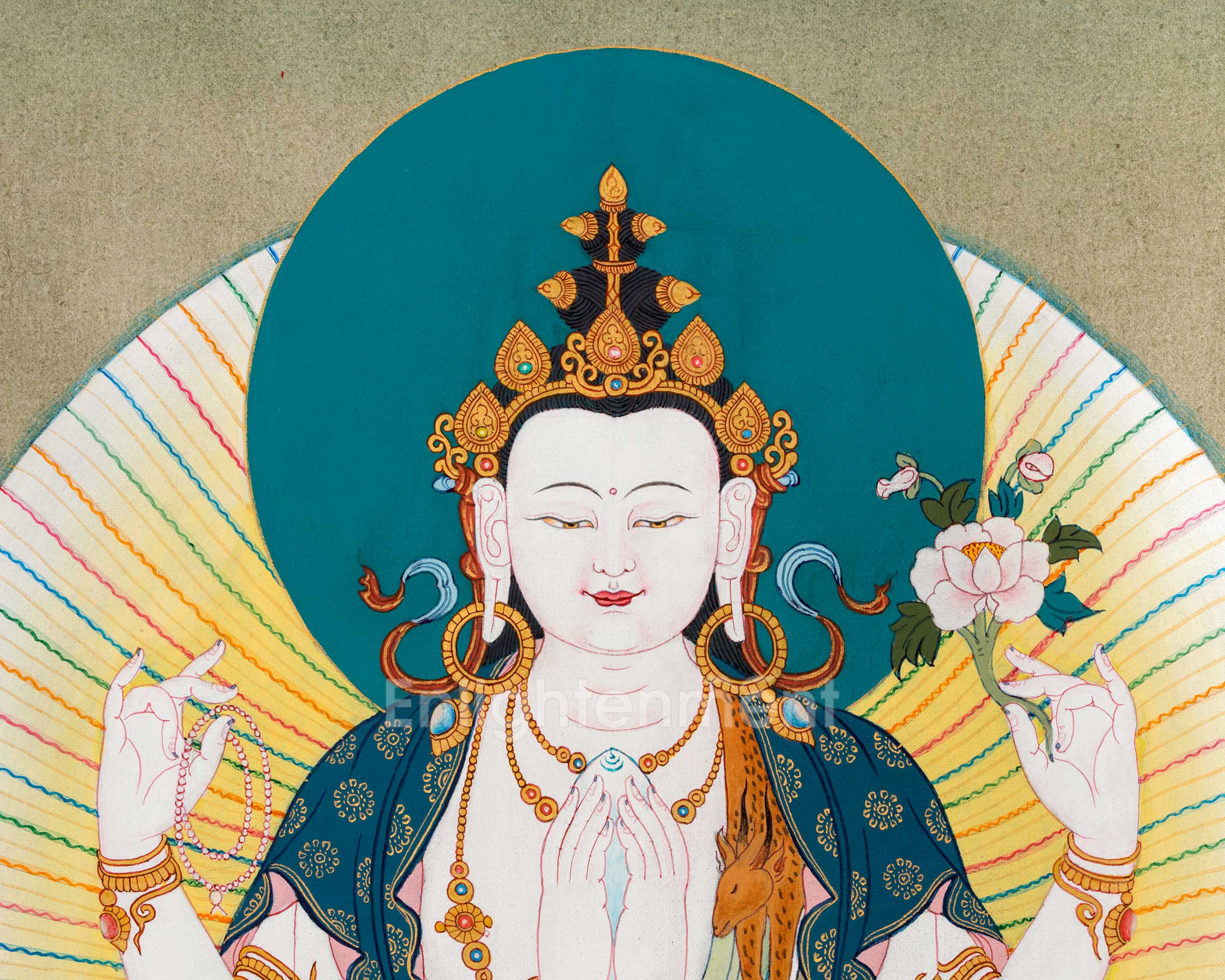 Chenrezig, Manjushri and Vajrapani, Trio Bodhisattva Thangka