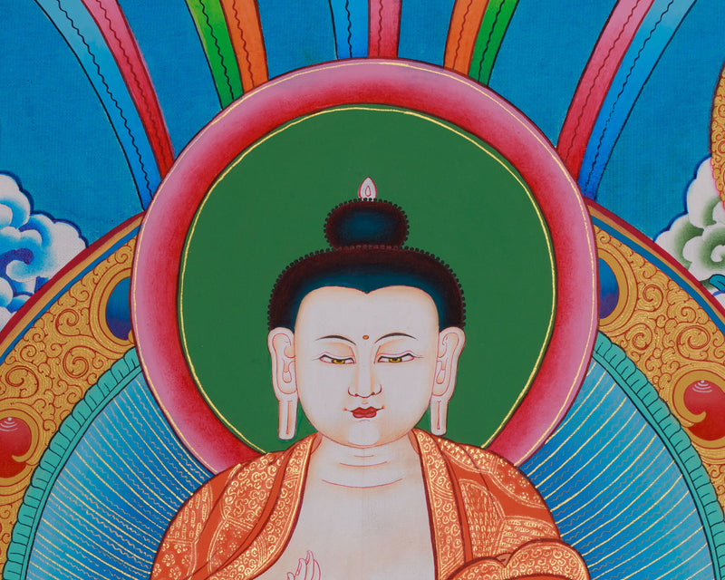 Five Wisdom Buddhas Thangka | Sacred Tibetan Art of Enlightenment & Transformation