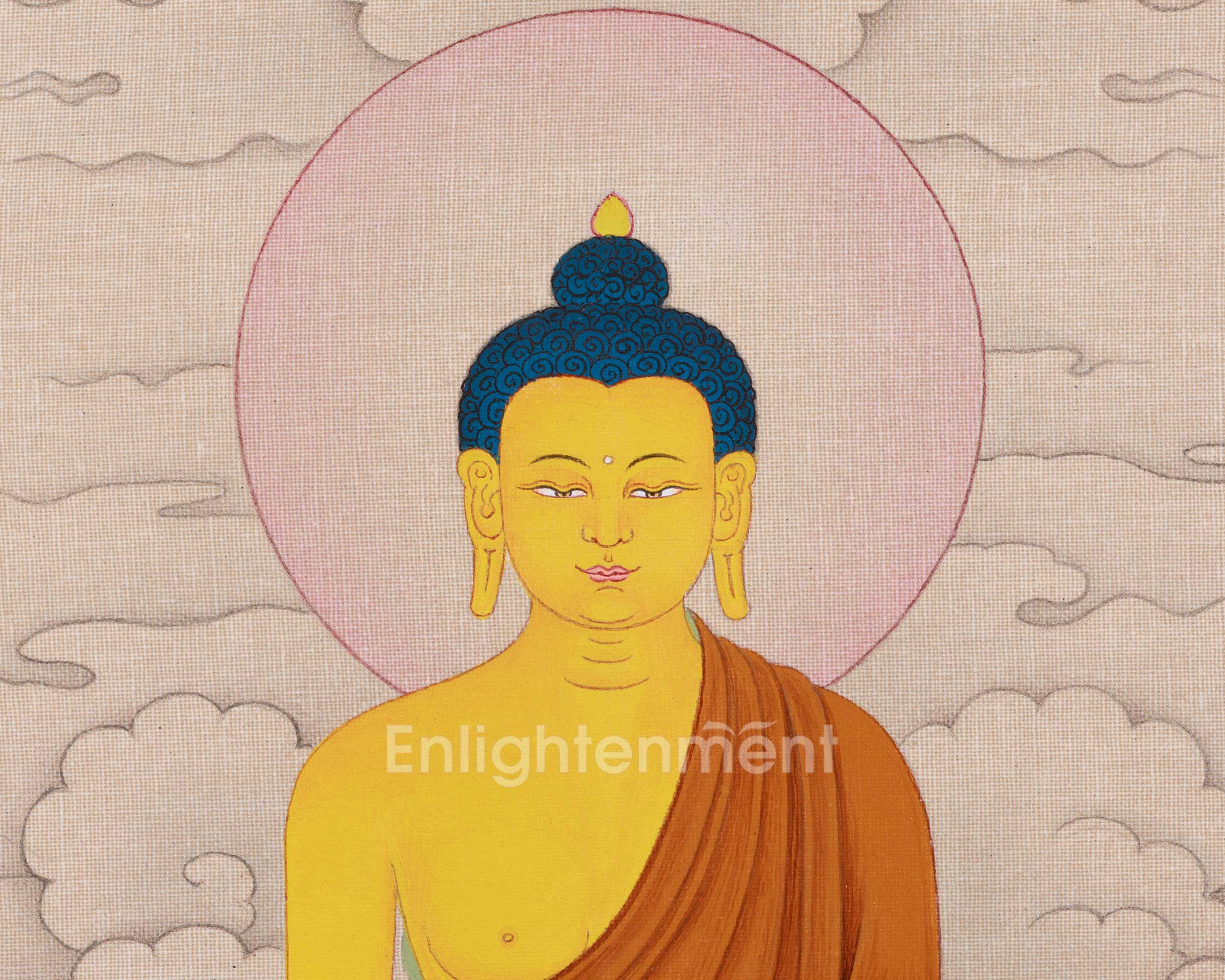 Shakyamuni Buddha Peaceful Thangka | A Sacred Symbol of Enlightenment and Tranquility