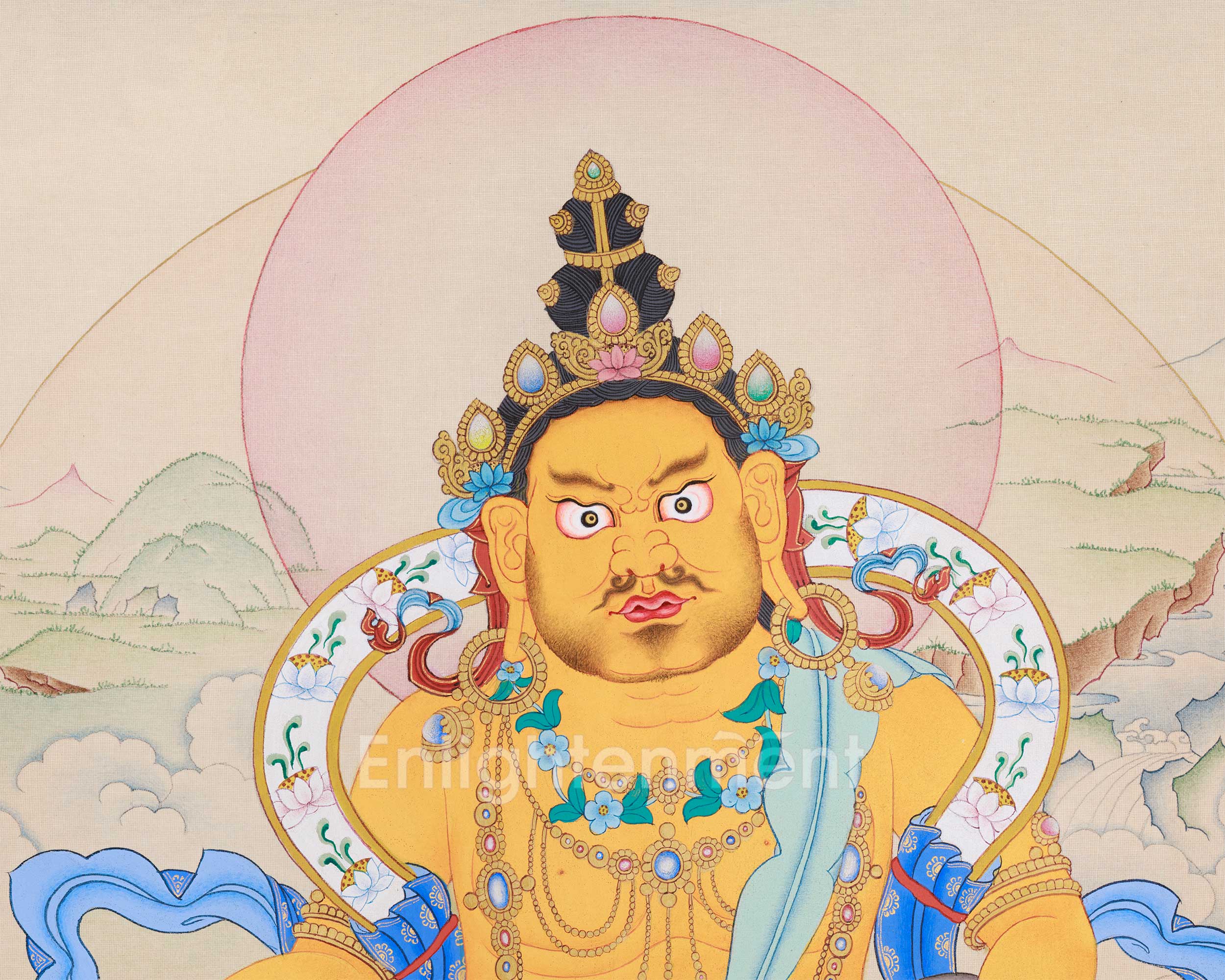 Traditional Jambhala Painting | The Prosperity God of Tibetan Buddhism