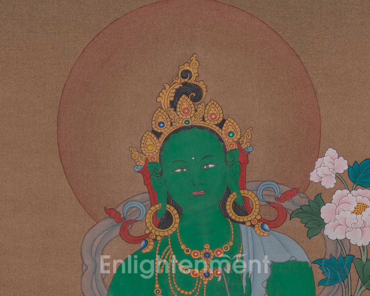 Green Tara Buddhist Painting | Shyama Tara | Protection Deity
