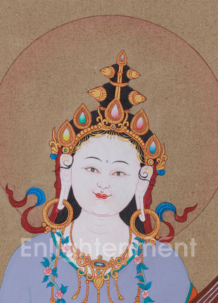 Hindu Goddess Saraswati Thangka | Wisdom & Knowledge Blessing