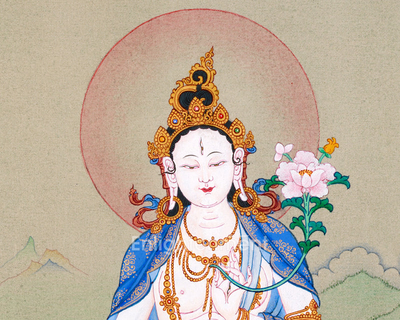 White Tara Thangka – The Compassionate Female Buddha