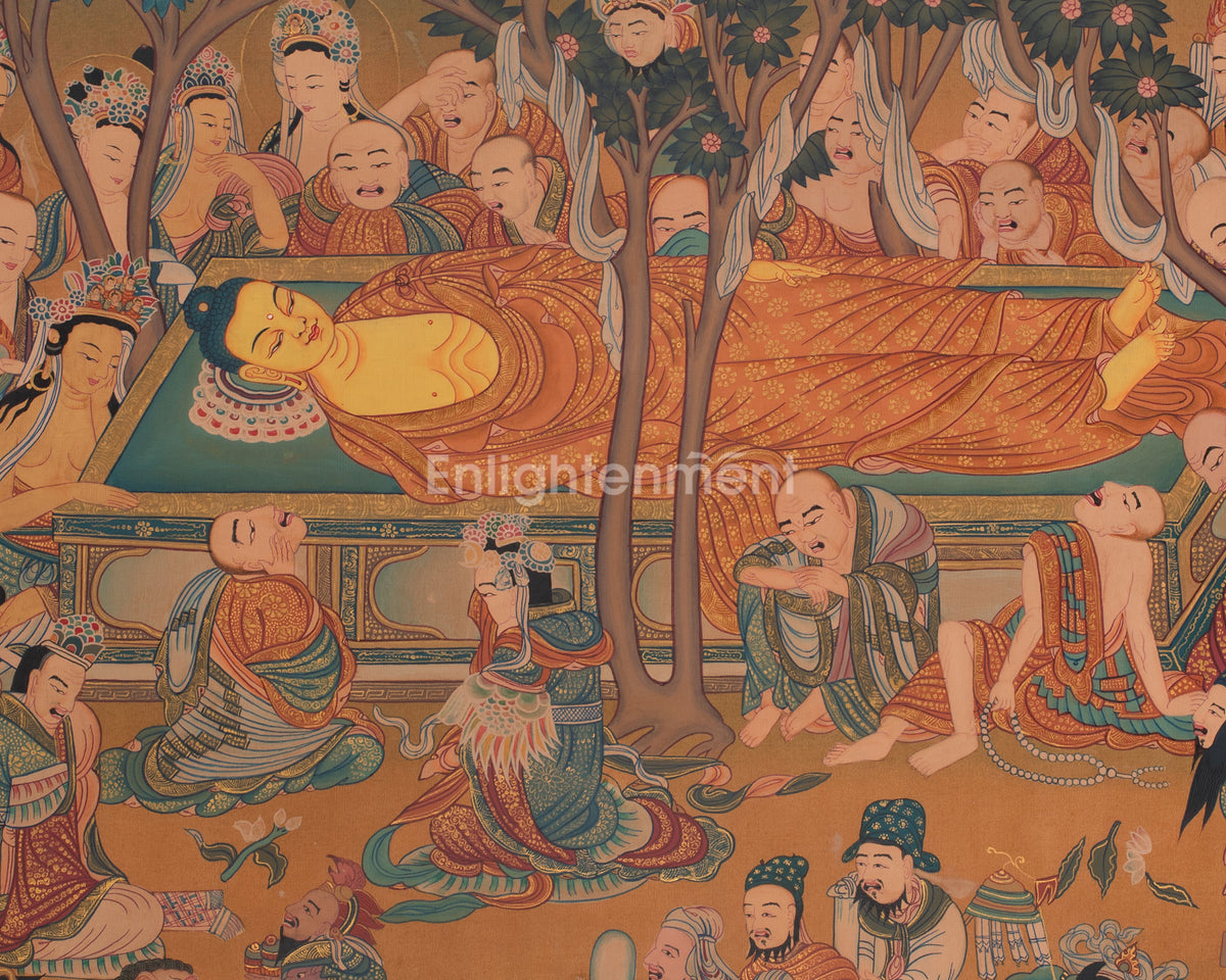 Buddha Parinirvana Thangka | The Final Liberation of Shakyamuni Buddha