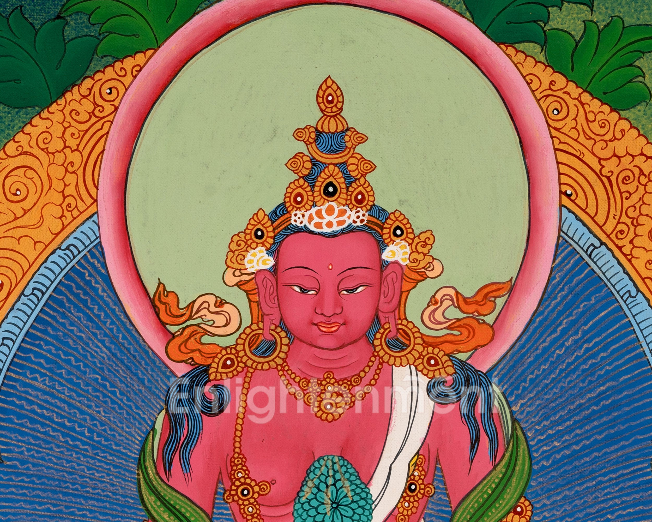 Amitayus Buddha Thangka | Traditional Buddhist Painting | Wall Decors